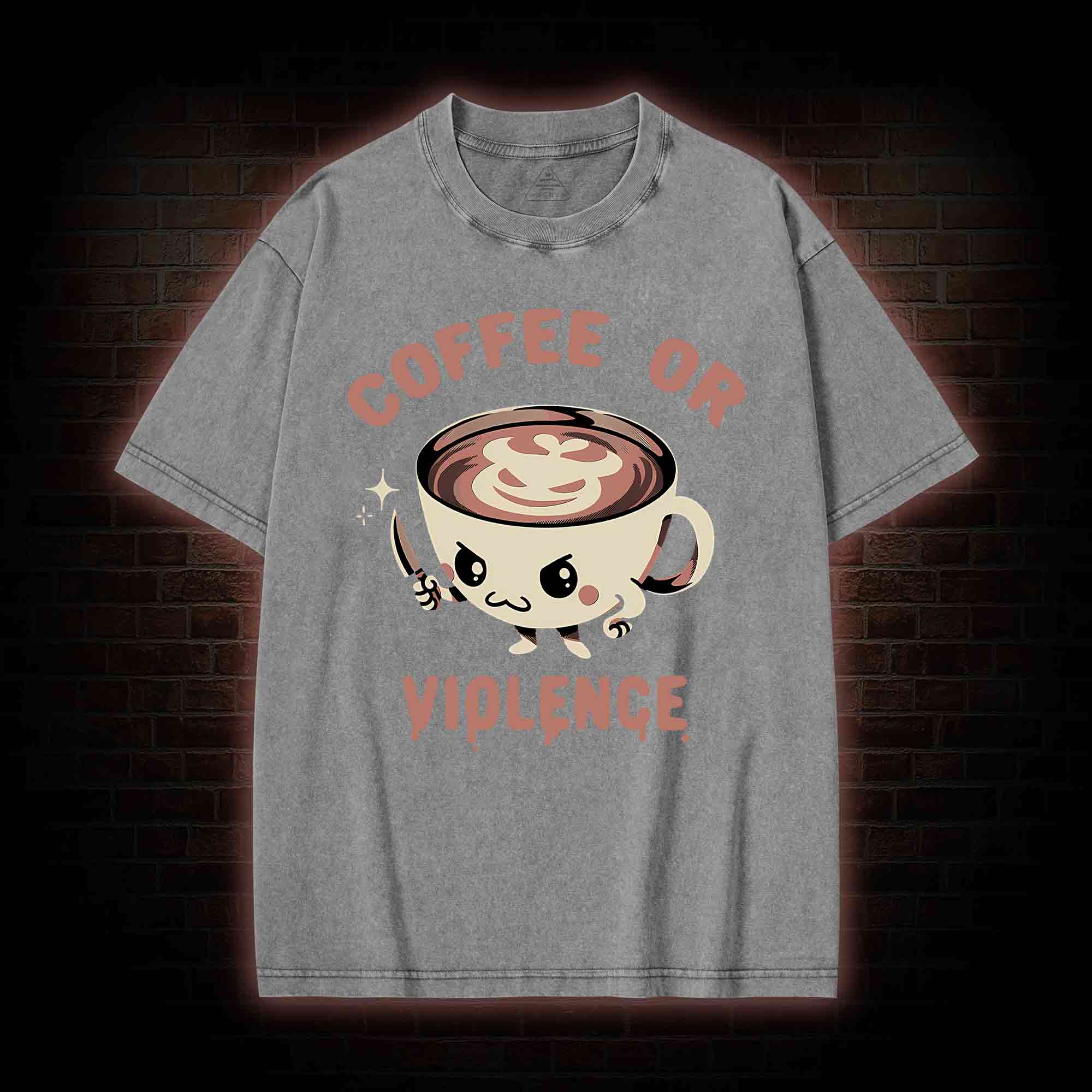 Coffee Or Violence Washed T-shirt