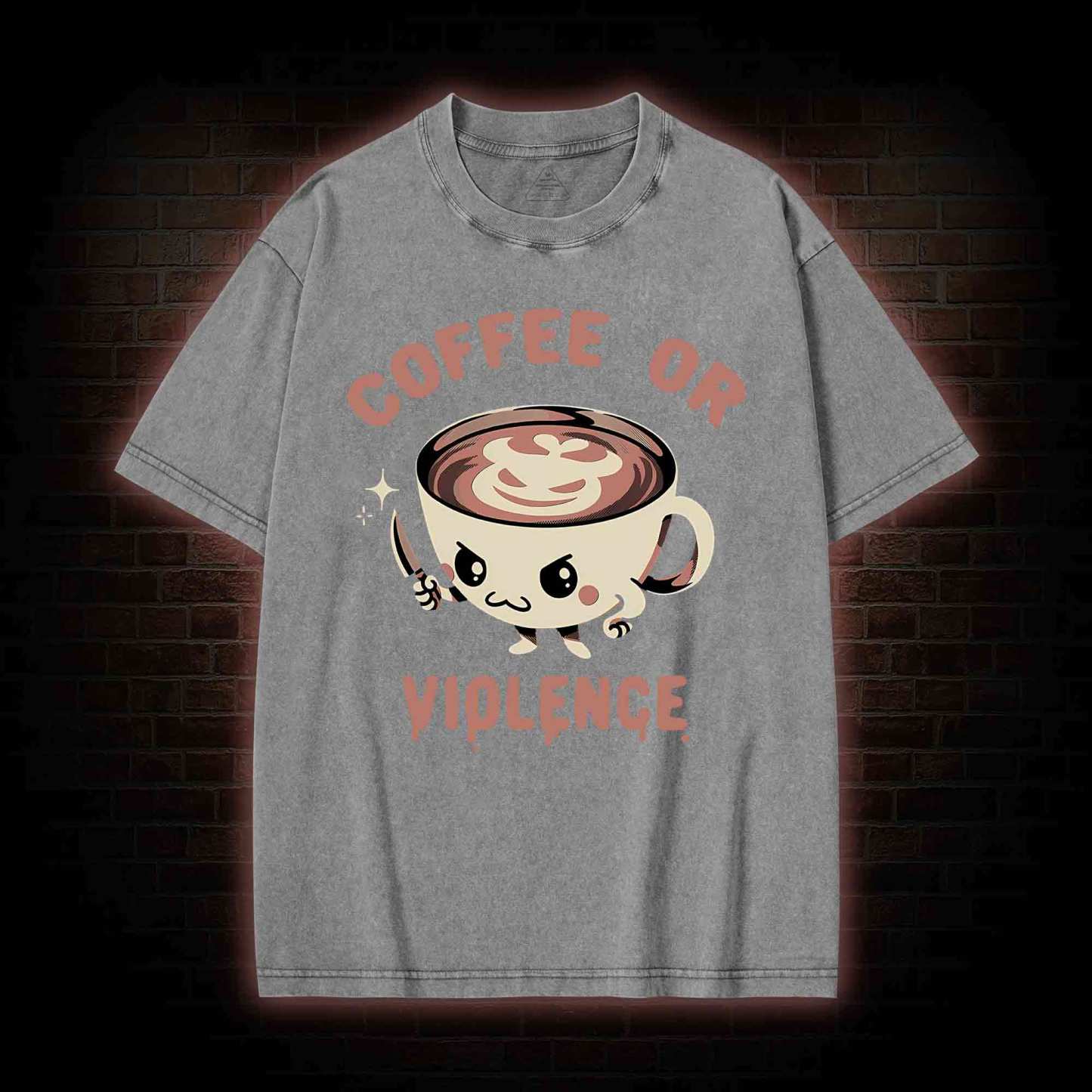 Coffee Or Violence Washed T-shirt