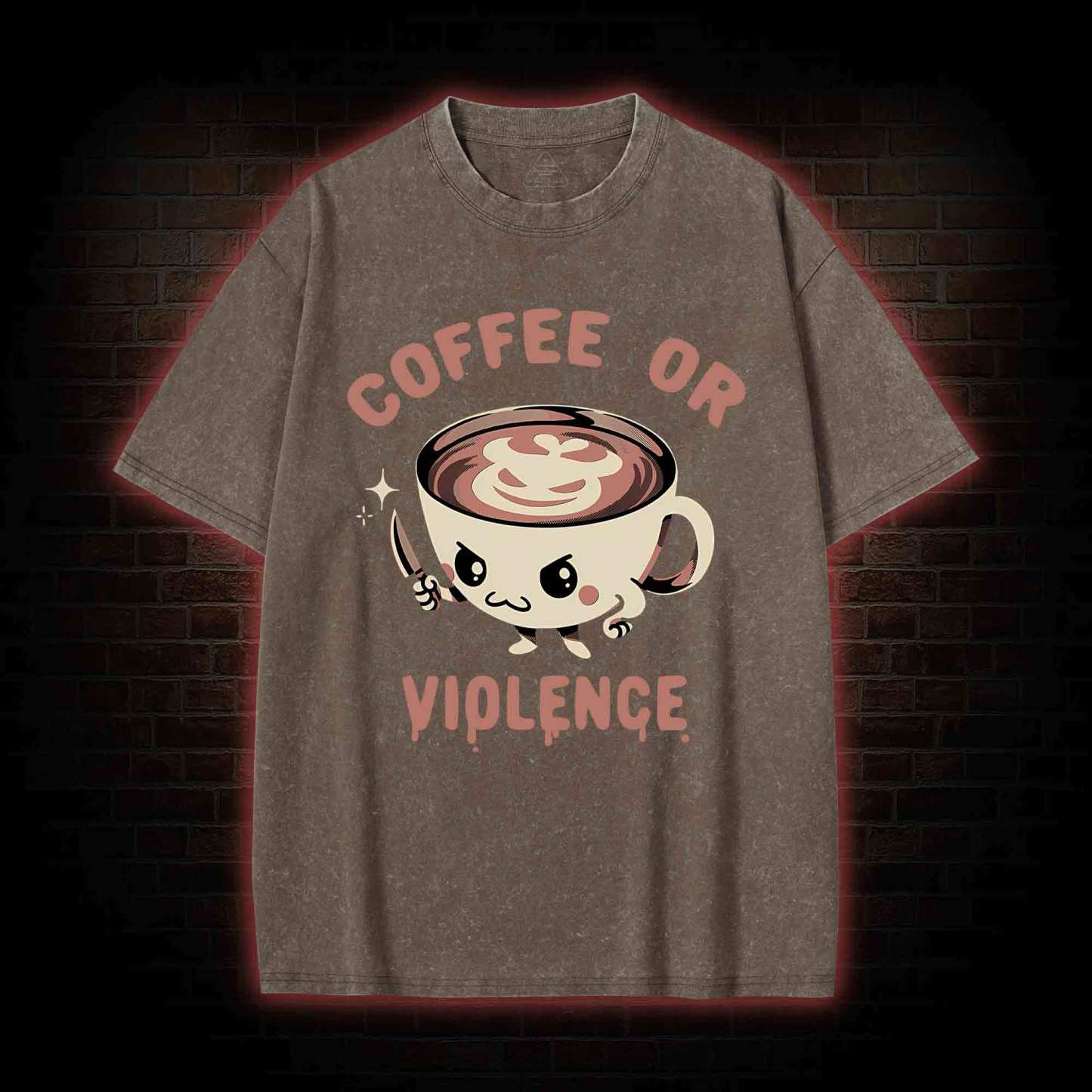 Coffee Or Violence Washed T-shirt