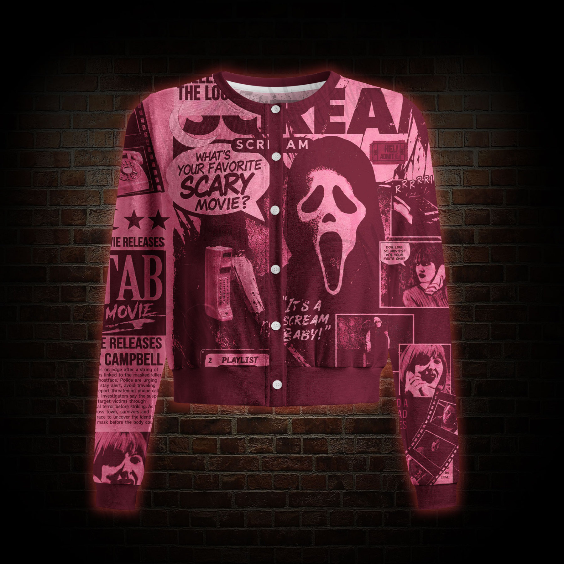 What's Your Favorite Scary Movie Light Weight Cardigan Sweater