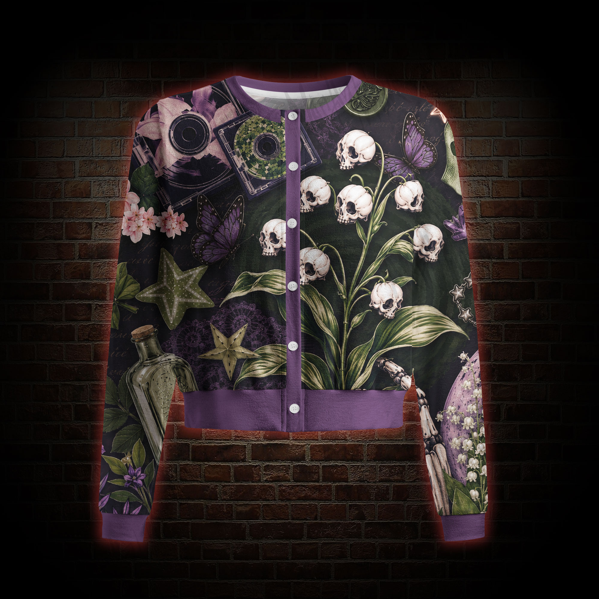 Skull Lily Women's Cardigan Sweater