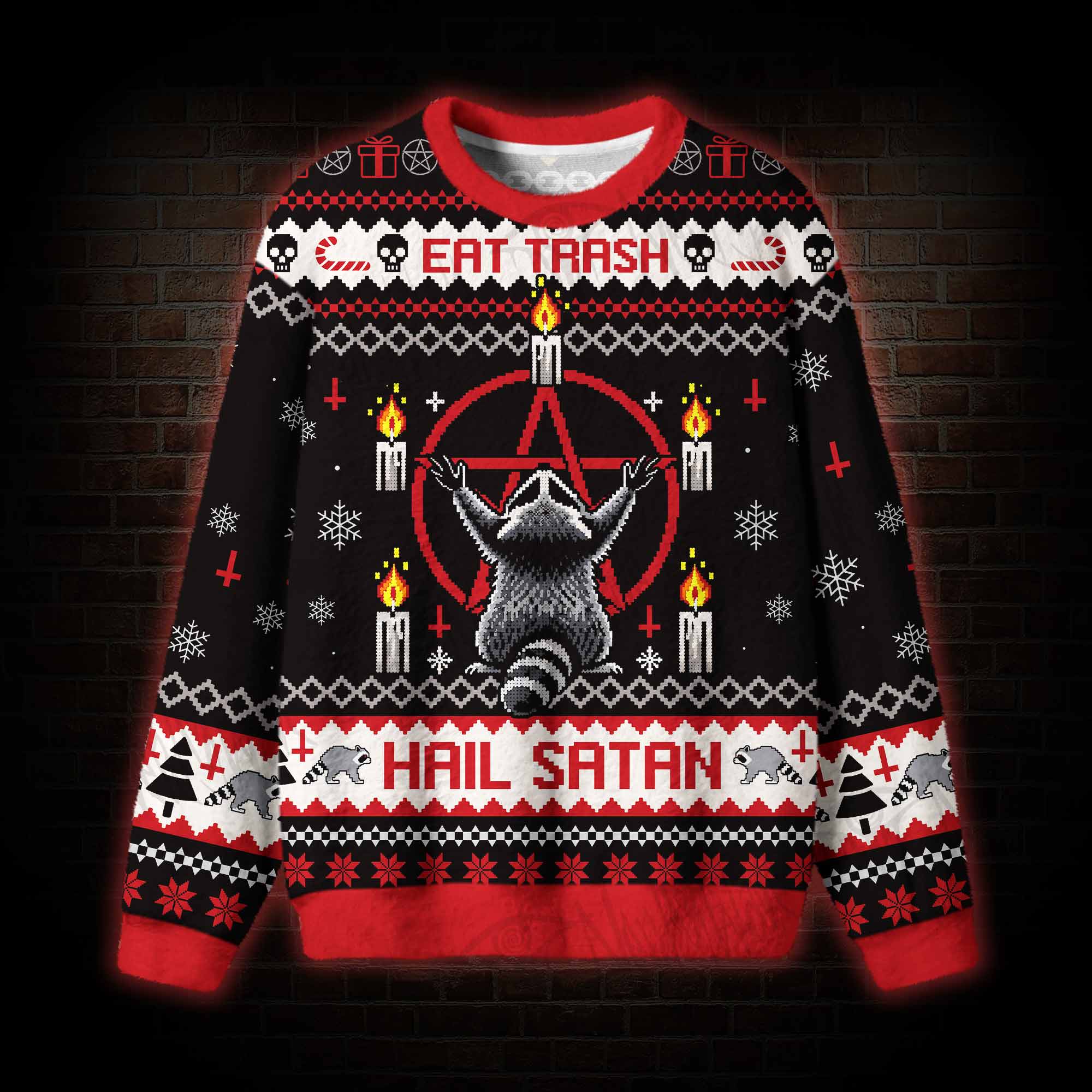 Eat Trash Hail Satan Ugly Sweatshirts