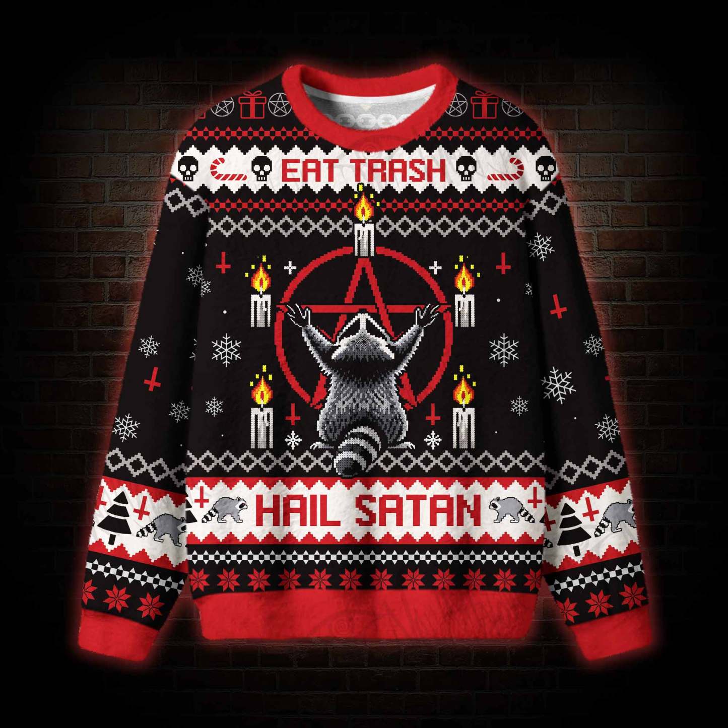Eat Trash Hail Satan Ugly Sweatshirts
