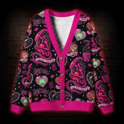 Love is a Parasite Xenomorph Cardigan Sweater