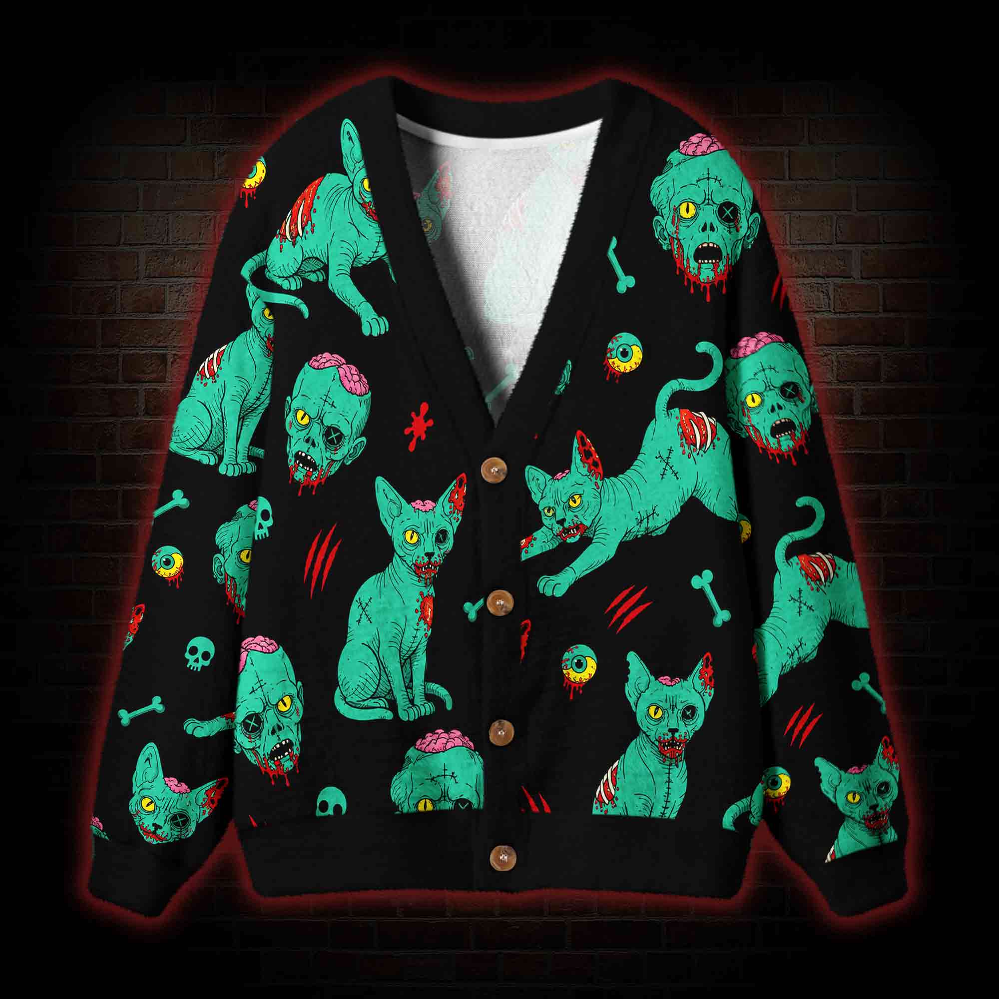 Zombie Brain Cardigan Sweater