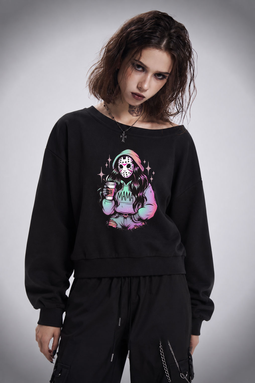 Halloween Mama Off Shoulder Sweatshirt