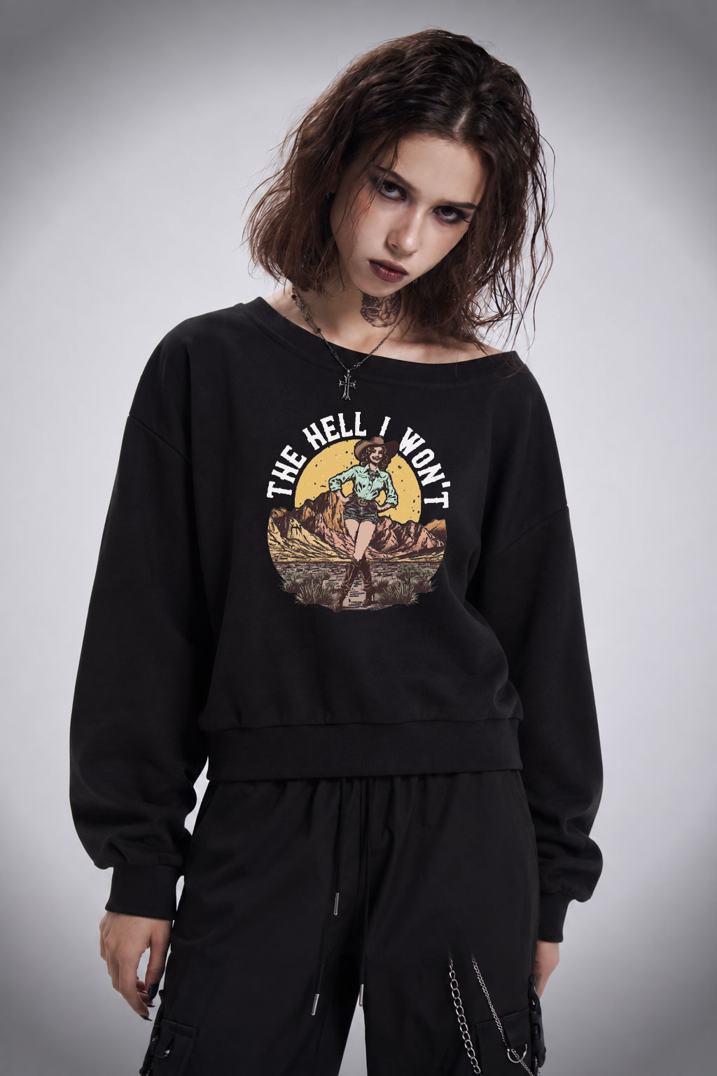 The Hell I Won't Off Shoulder Sweatshirt