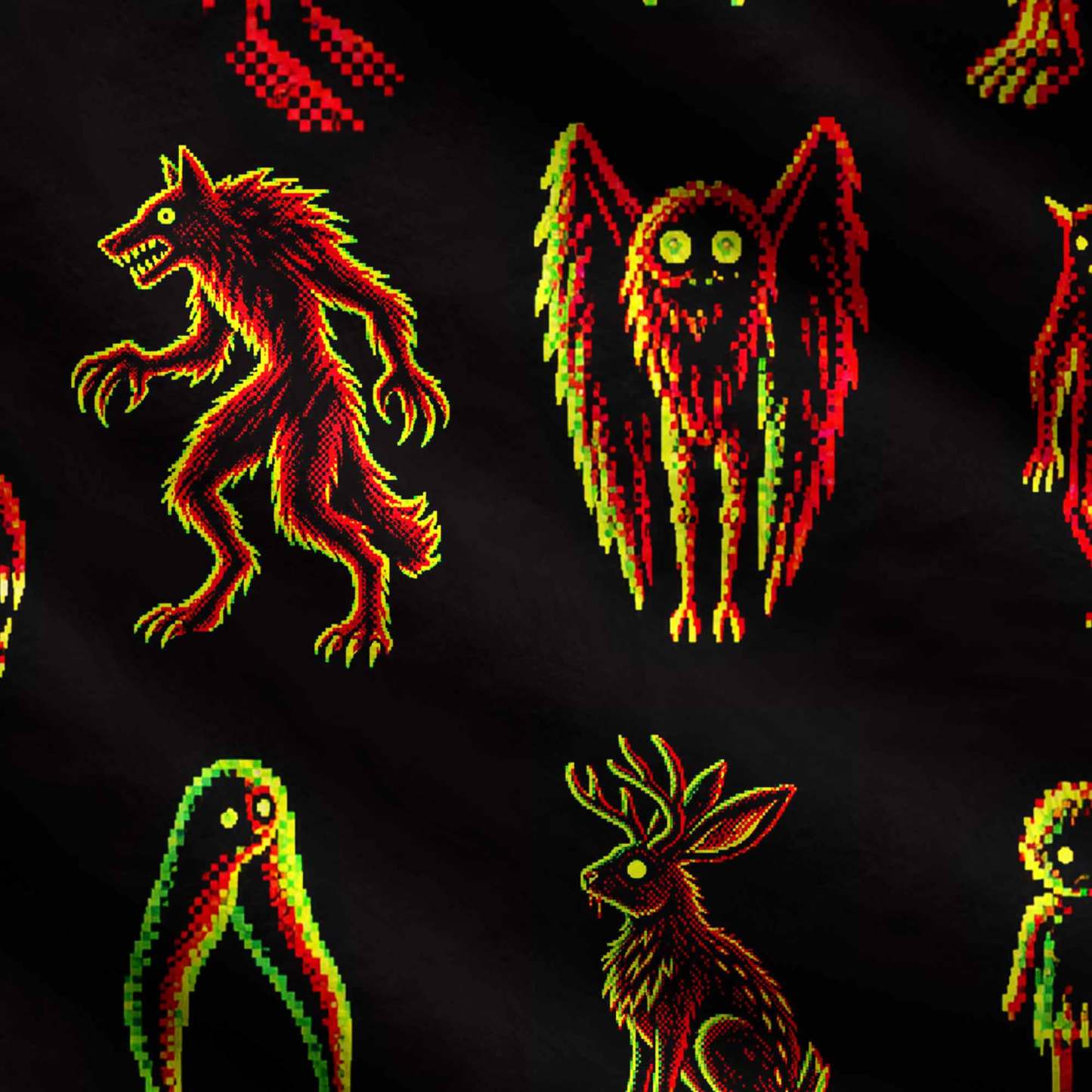 Neon Infrared Cryptid Ugly Sweatshirts