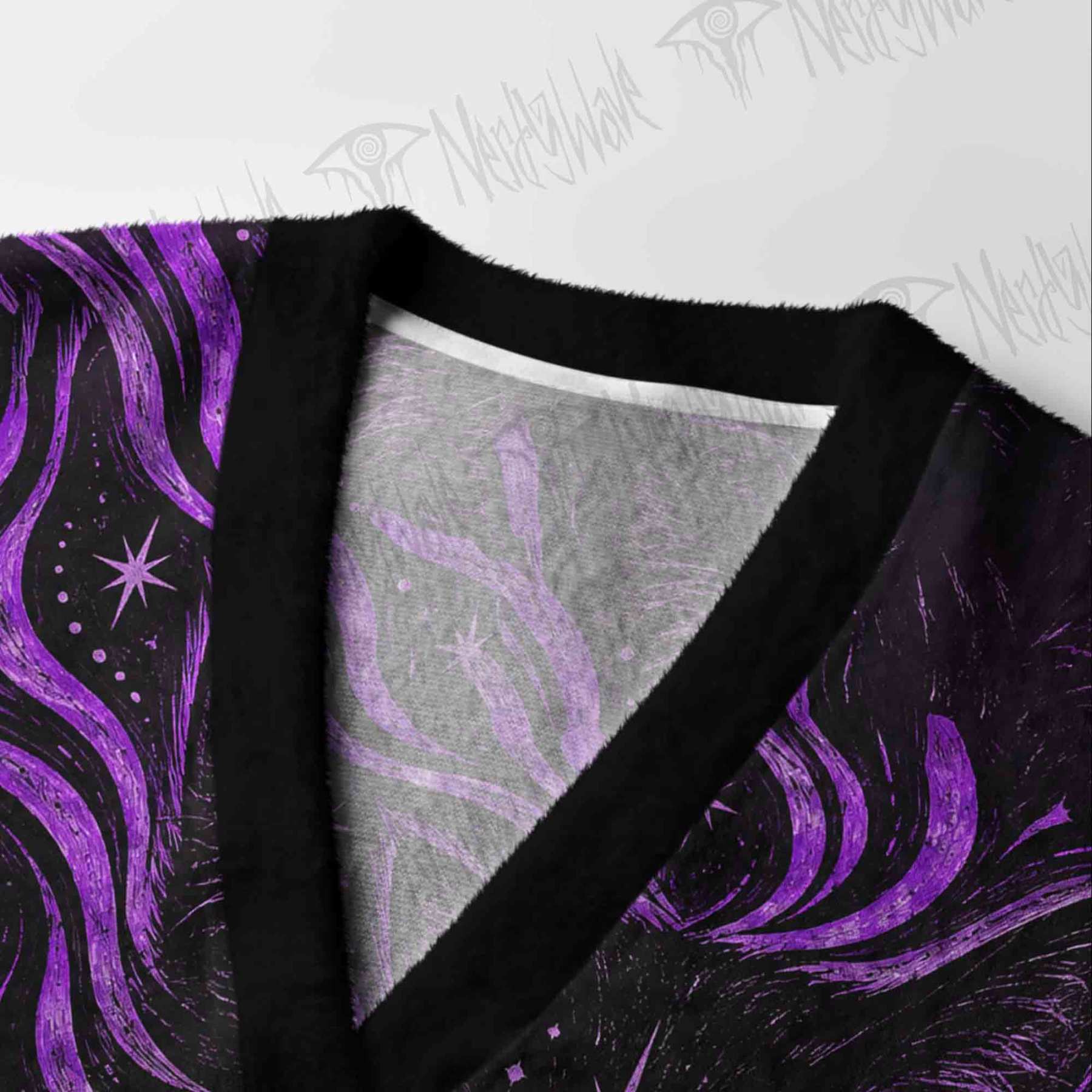 Mystical Black Cat Cardigan Sweater