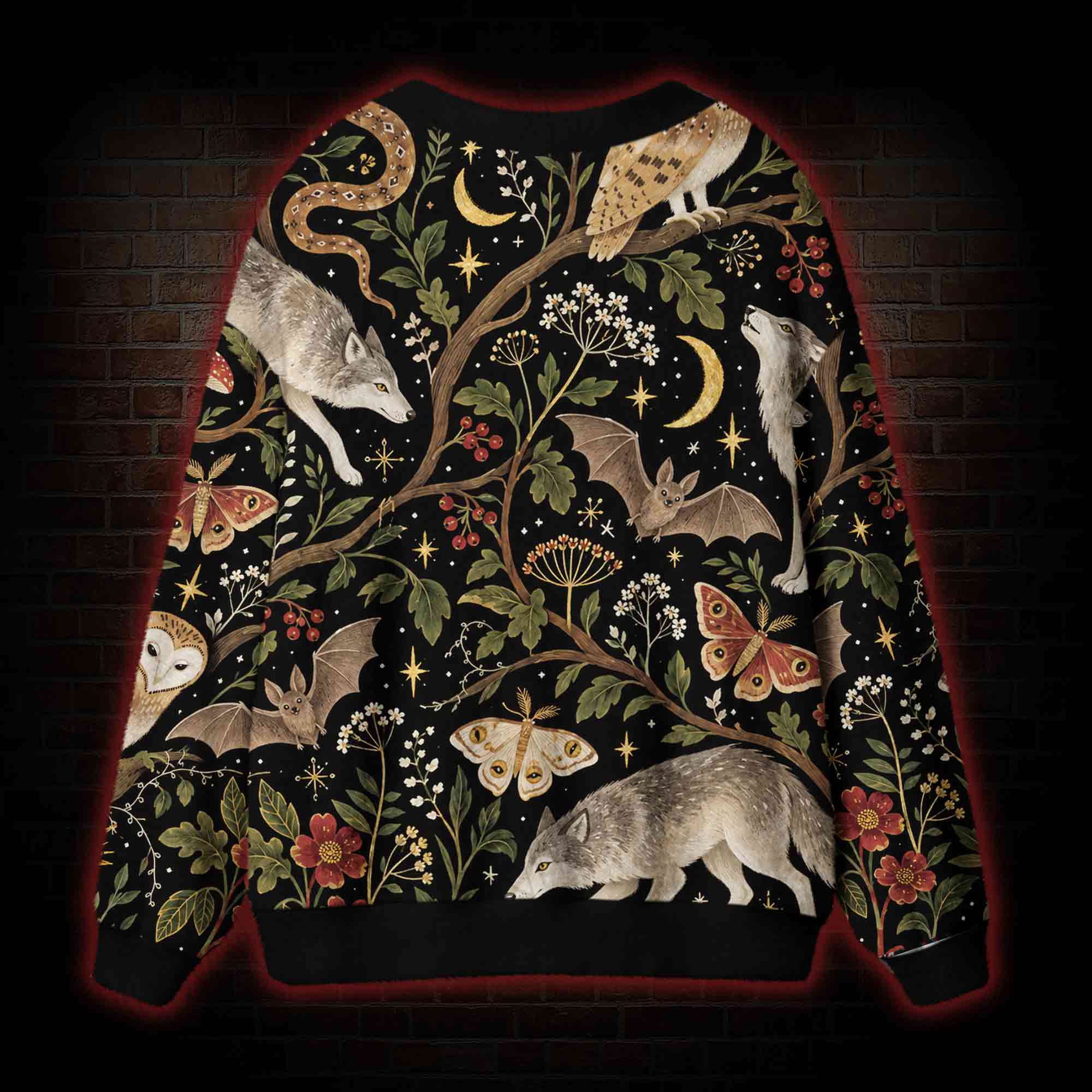 Vintage Botanical Forest Cardigan Sweater