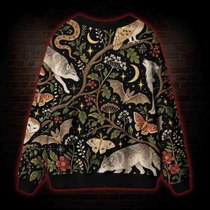 Vintage Botanical Forest Cardigan Sweater