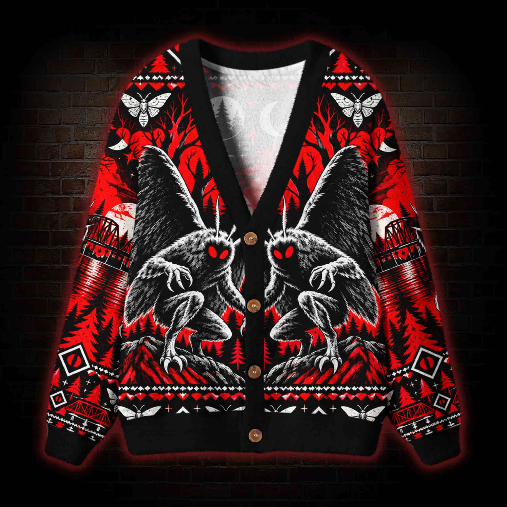 Mothman Descent Cardigan Sweater