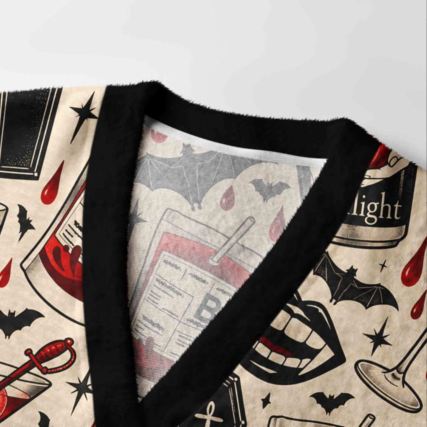 Retro Vampire's Menu Cardigan Sweater