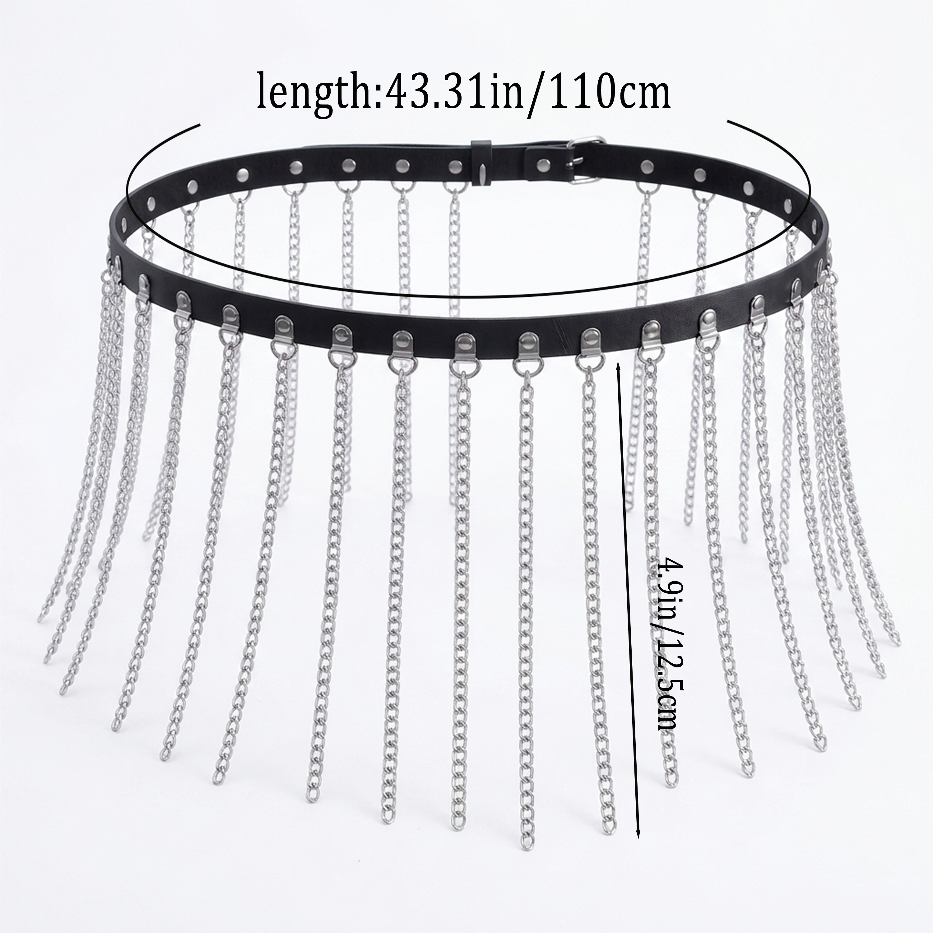 Punk Chain PU Leather Waist Chain Belt