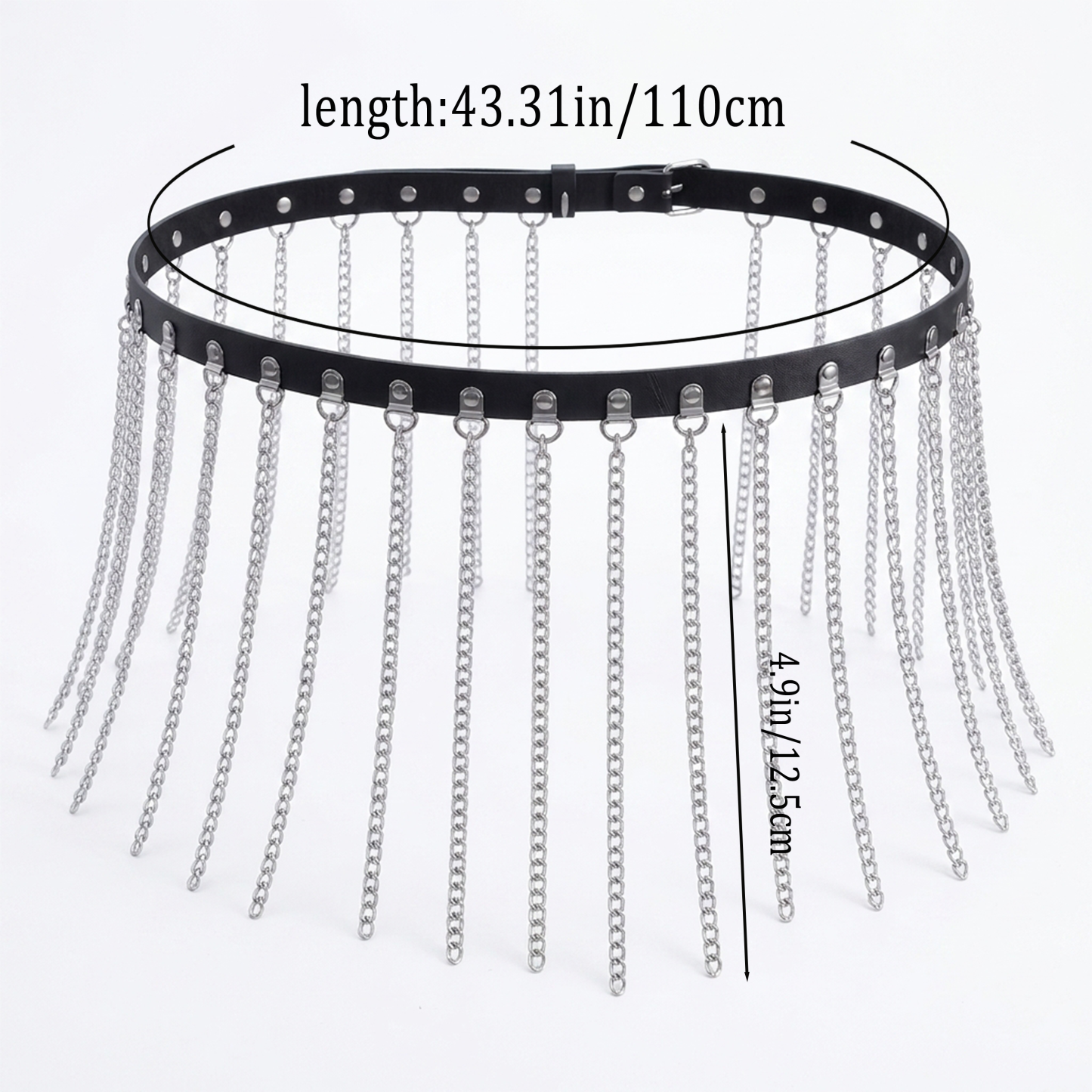 Punk Chain PU Leather Waist Chain Belt