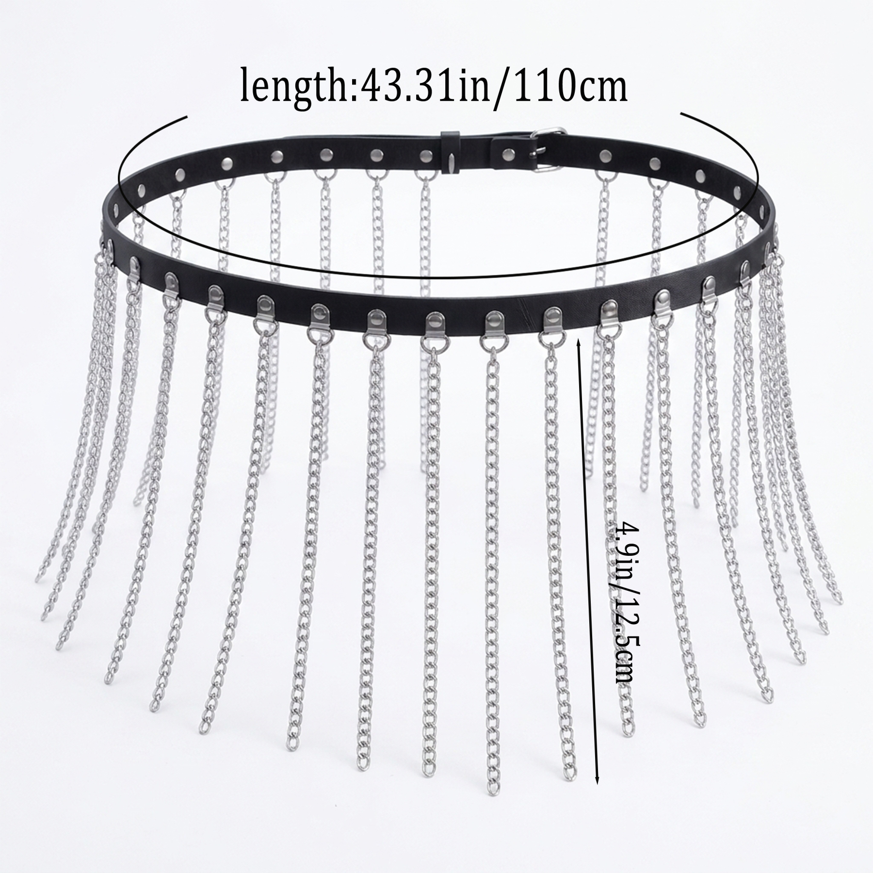 Punk Chain PU Leather Waist Chain Belt
