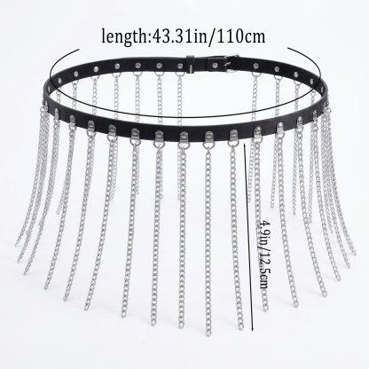 Punk Chain PU Leather Waist Chain Belt