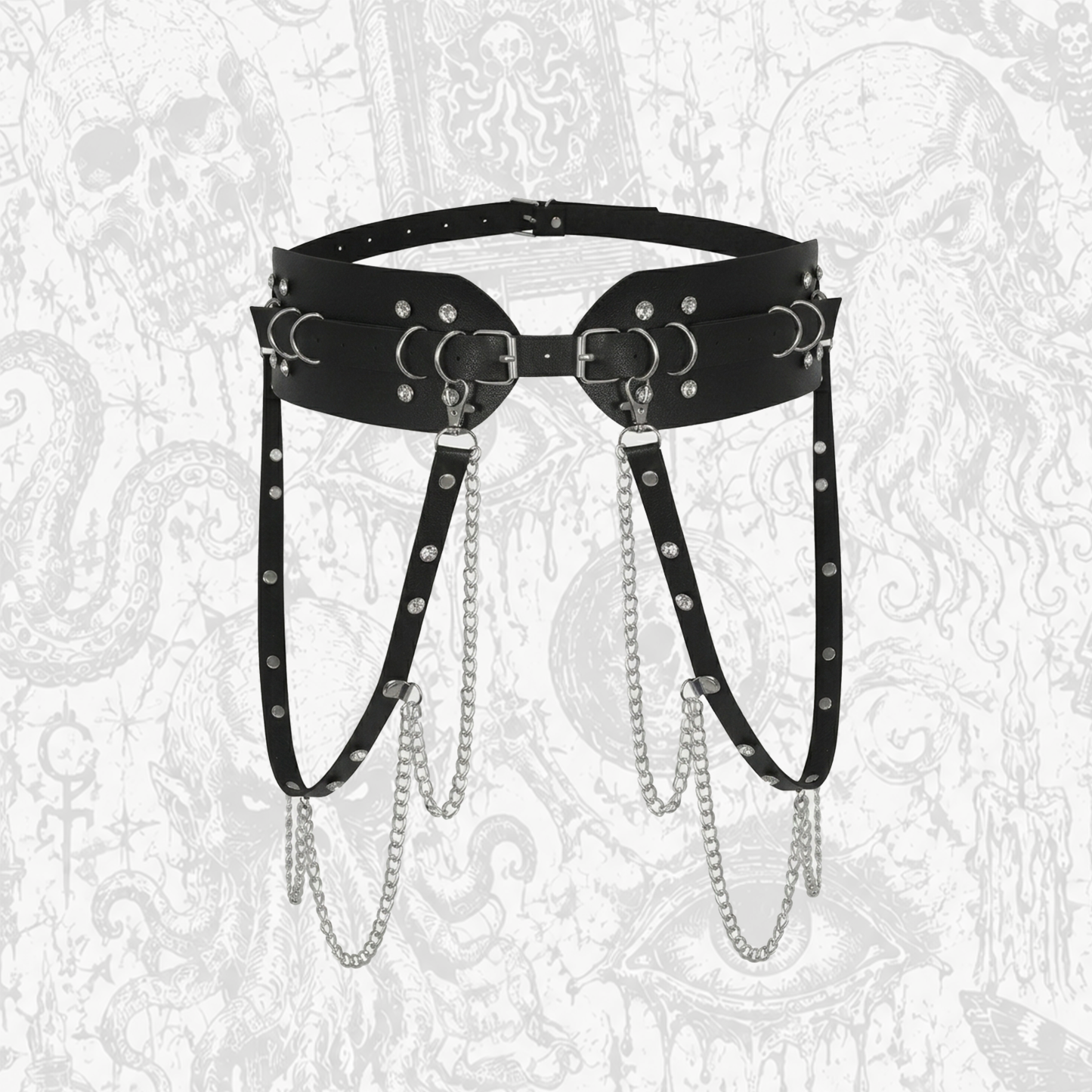 Punk Fashion PU Leather Waist Chain Belt