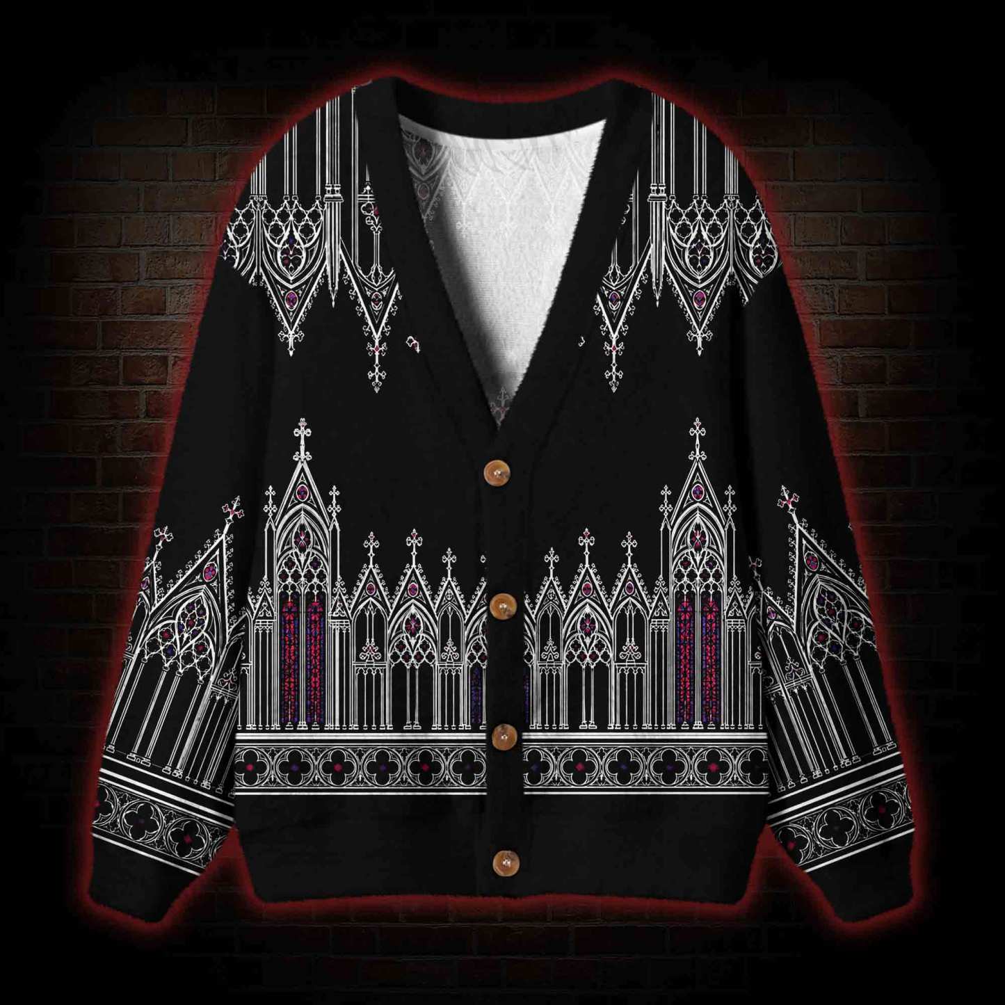 Gothic Revival Church Cardigan Sweater