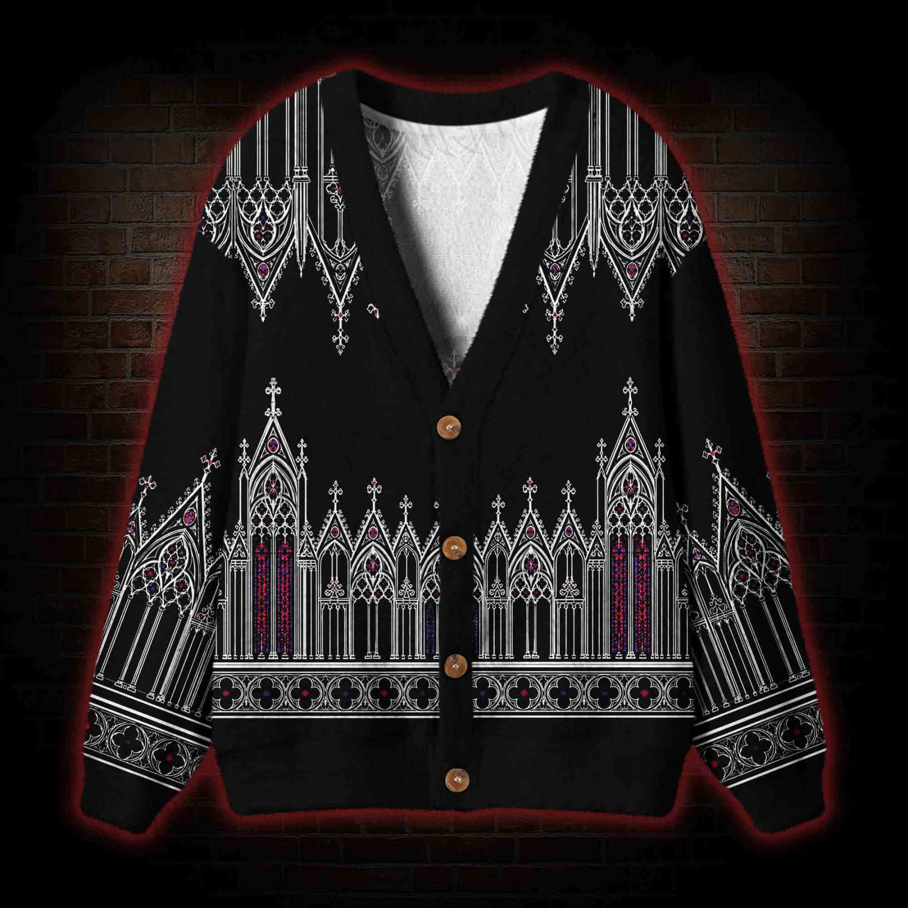 Gothic Revival Church Cardigan Sweater
