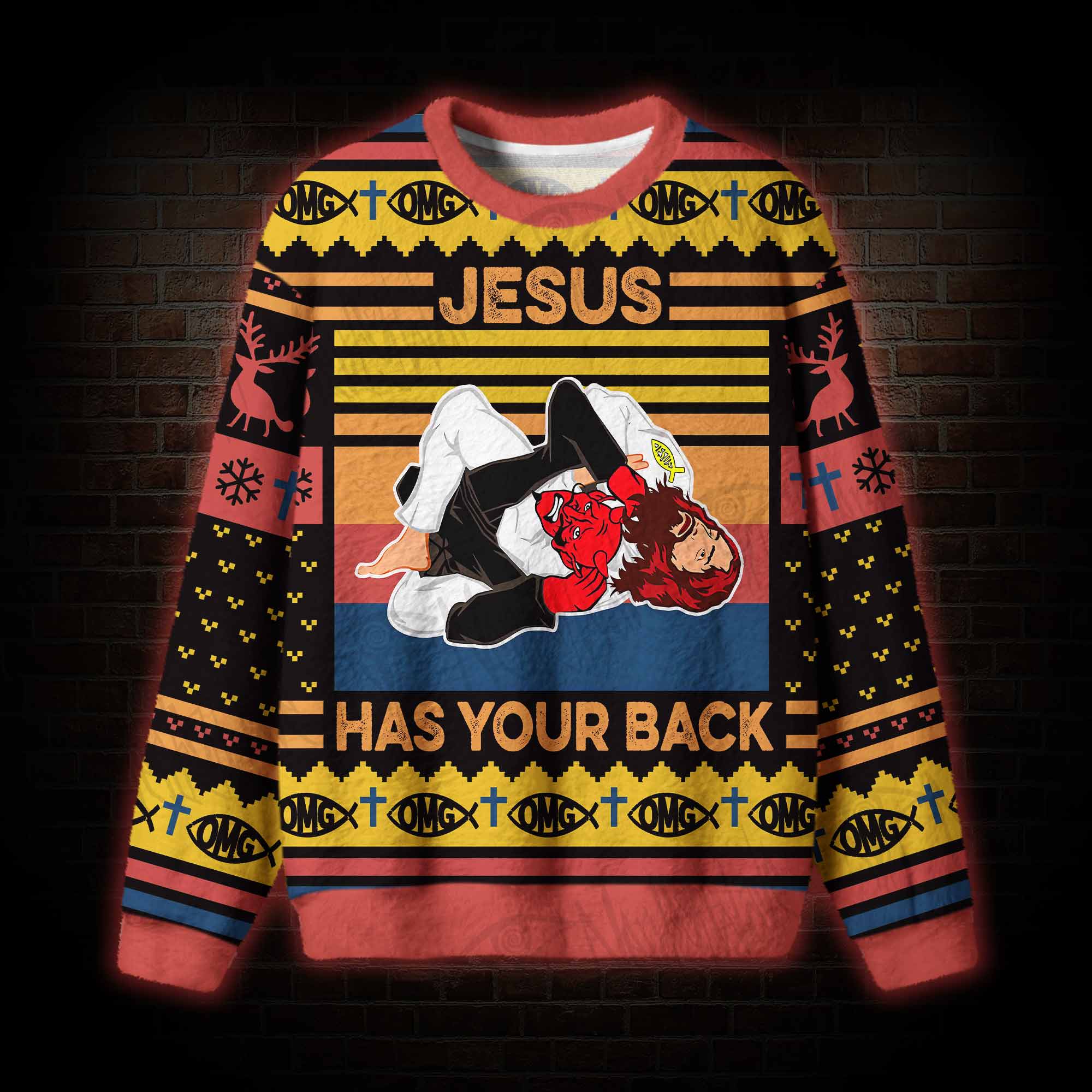 Jesus Has Your Back Ugly Sweatshirts