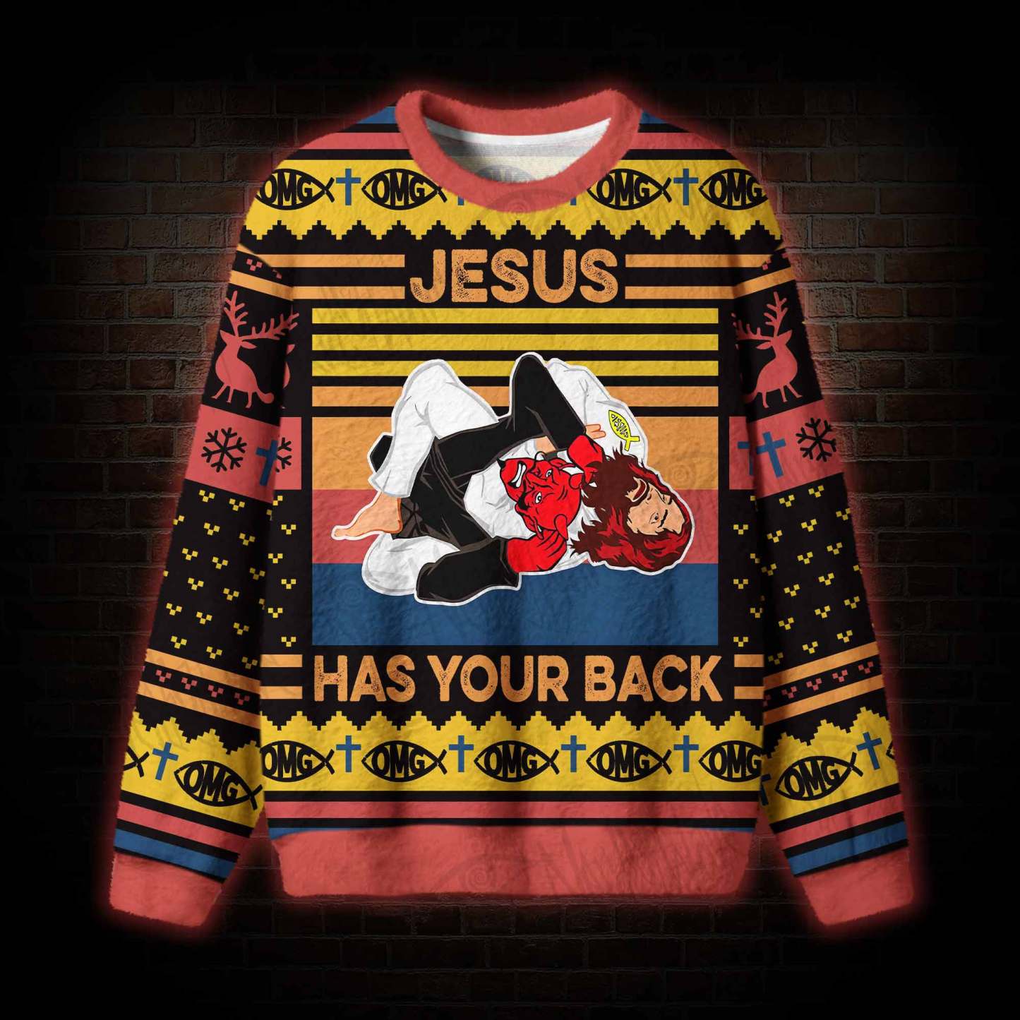 Jesus Has Your Back Ugly Sweatshirts