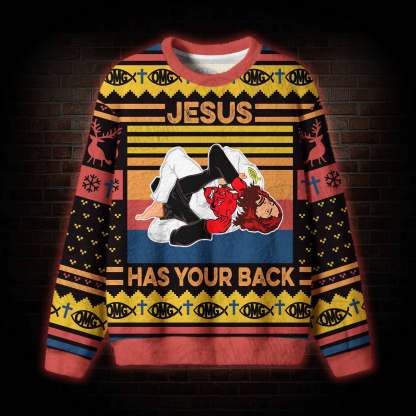 Jesus Has Your Back Ugly Sweatshirts