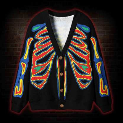 Vintage Thermal Ribcage Cardigan Sweater