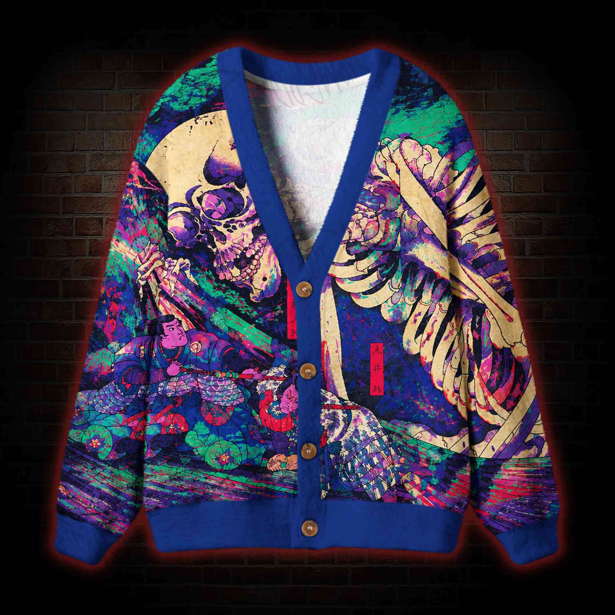 Mythical Giant Skeleton Cardigan Sweater