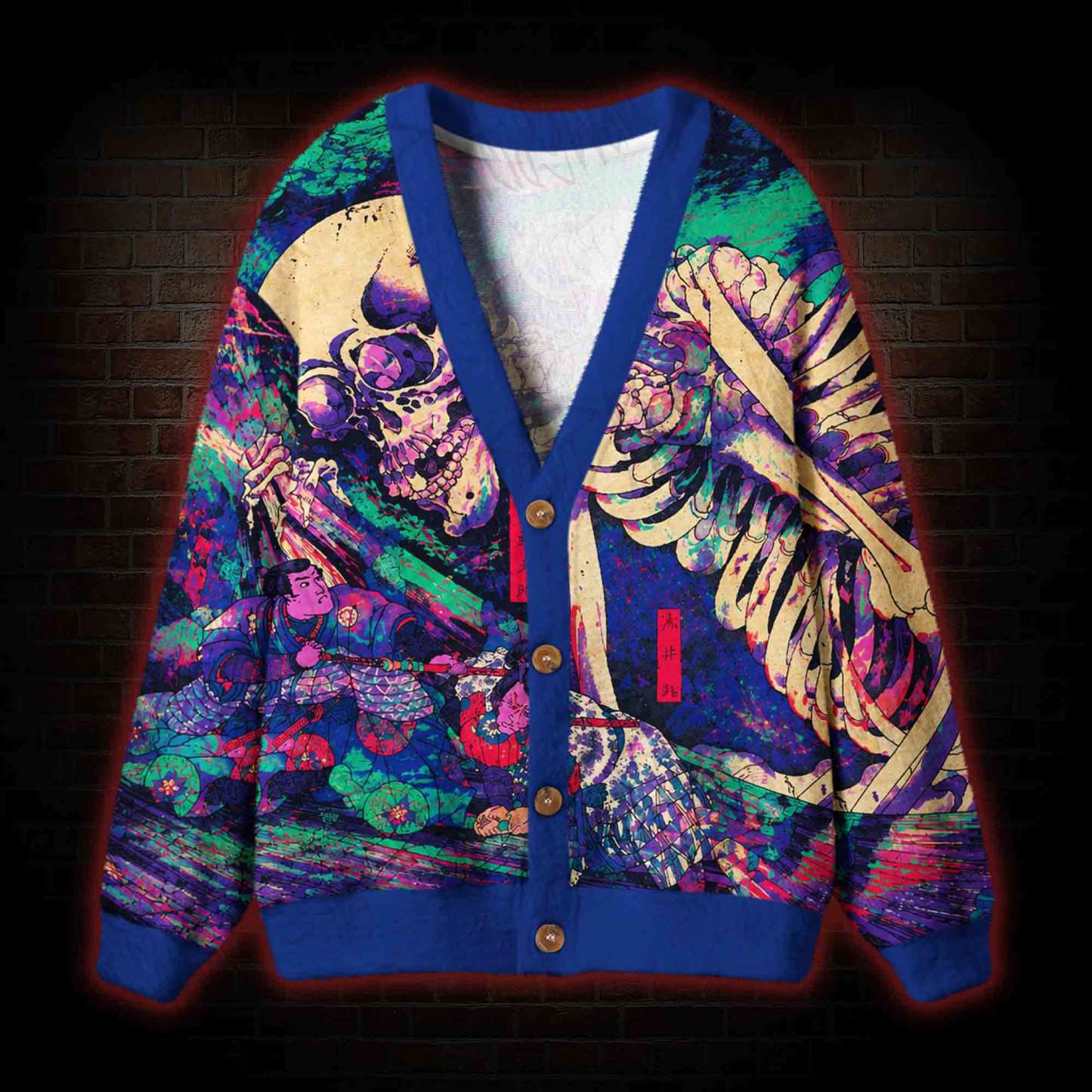 Mythical Giant Skeleton Cardigan Sweater