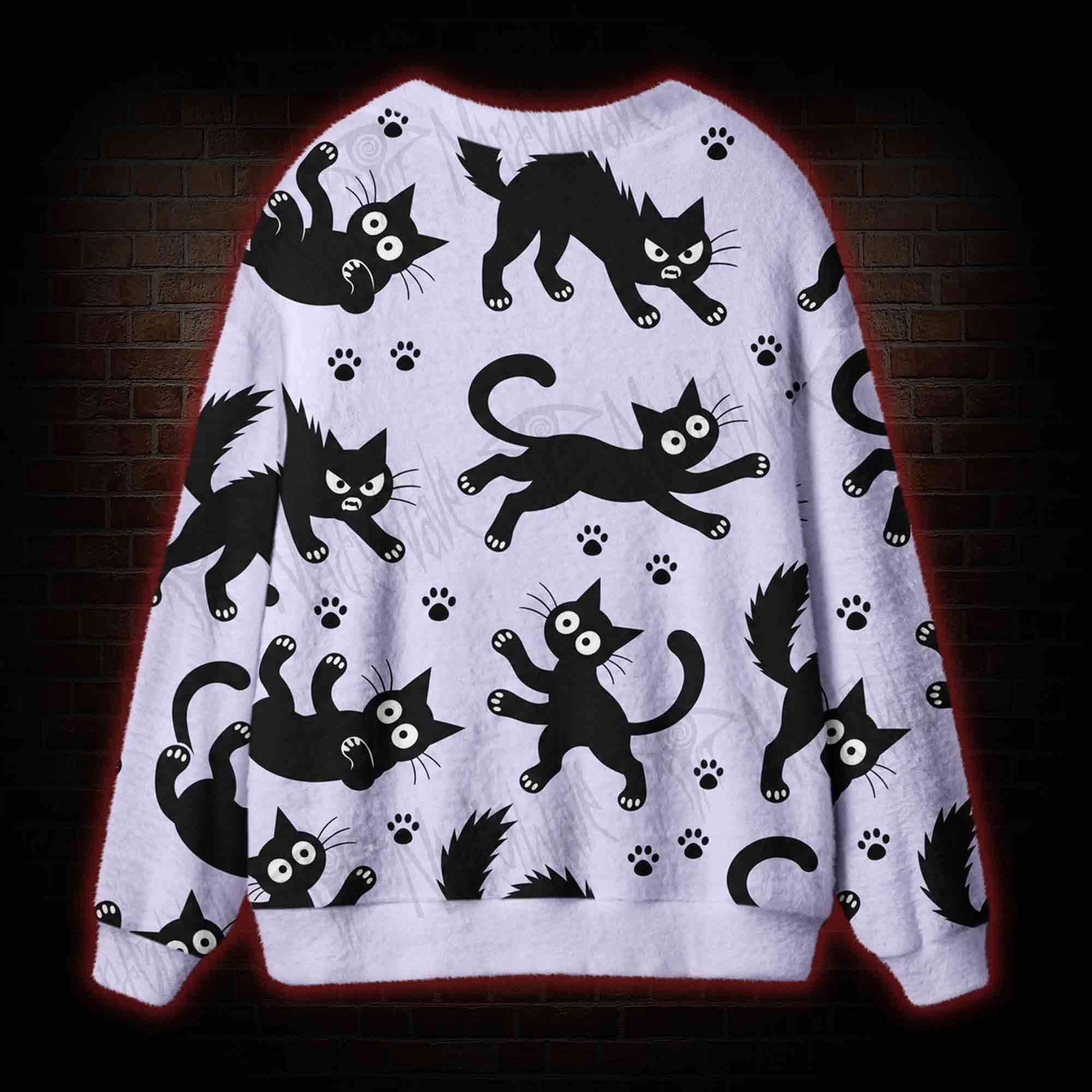Black Cats Cardigan Sweater