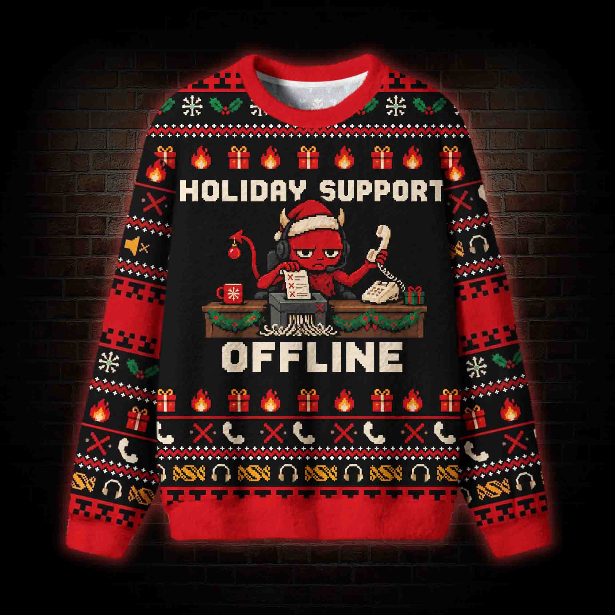 Holiday Support Offline Ugly Sweatshirts