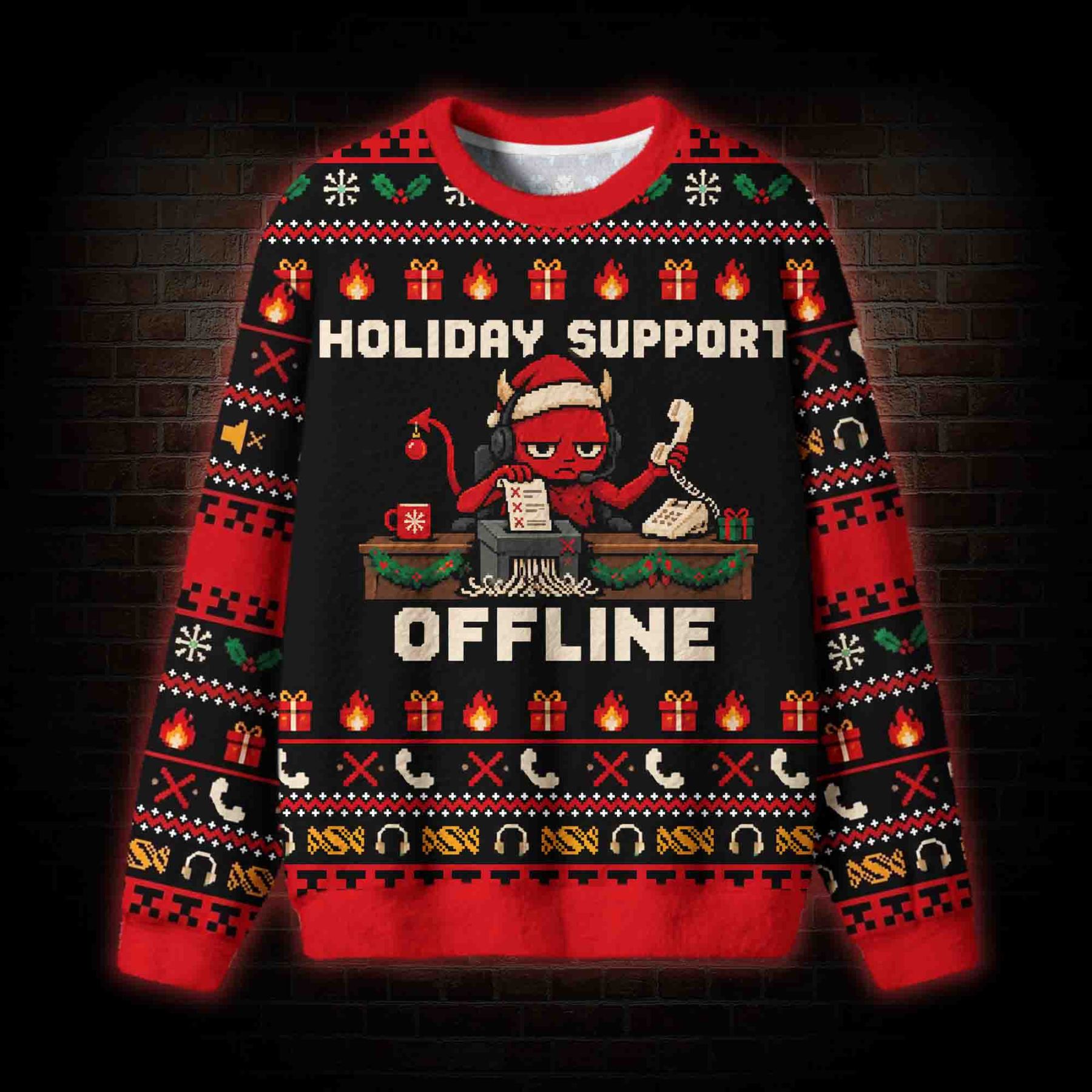 Holiday Support Offline Ugly Sweatshirts