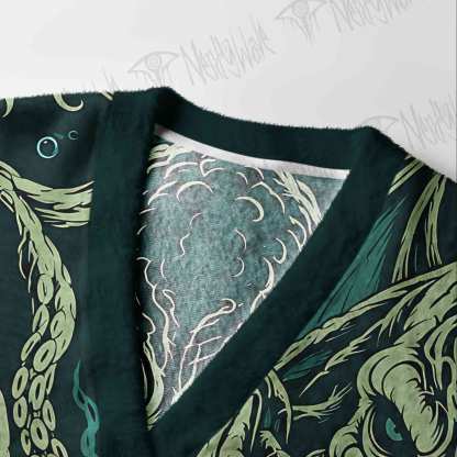 Deep Sea Cthulhu Vintage Cardigan Sweater