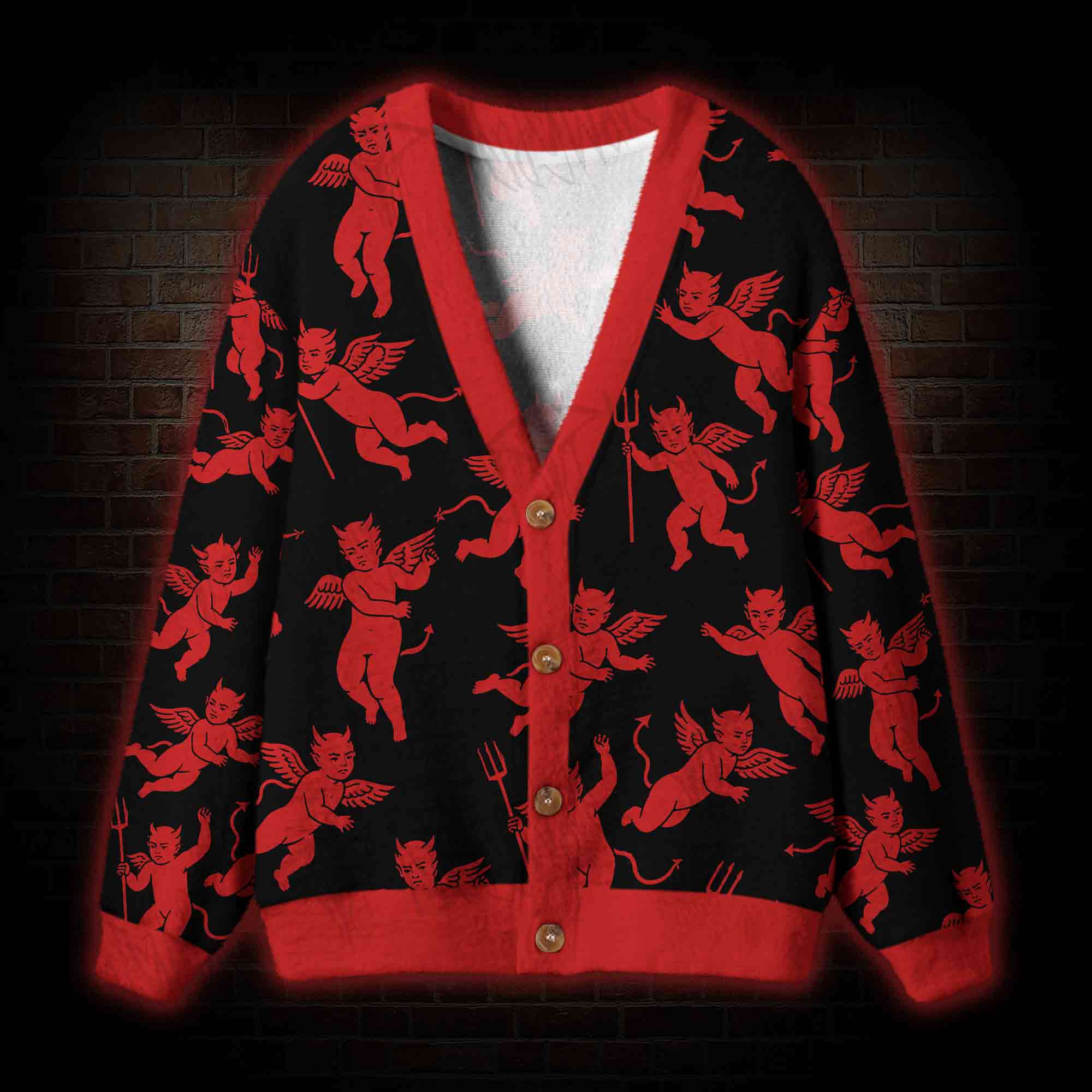 Goth Devil Cardigan Sweater