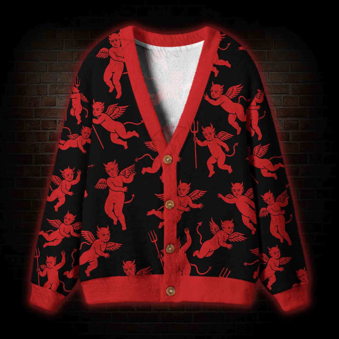 Goth Devil Cardigan Sweater