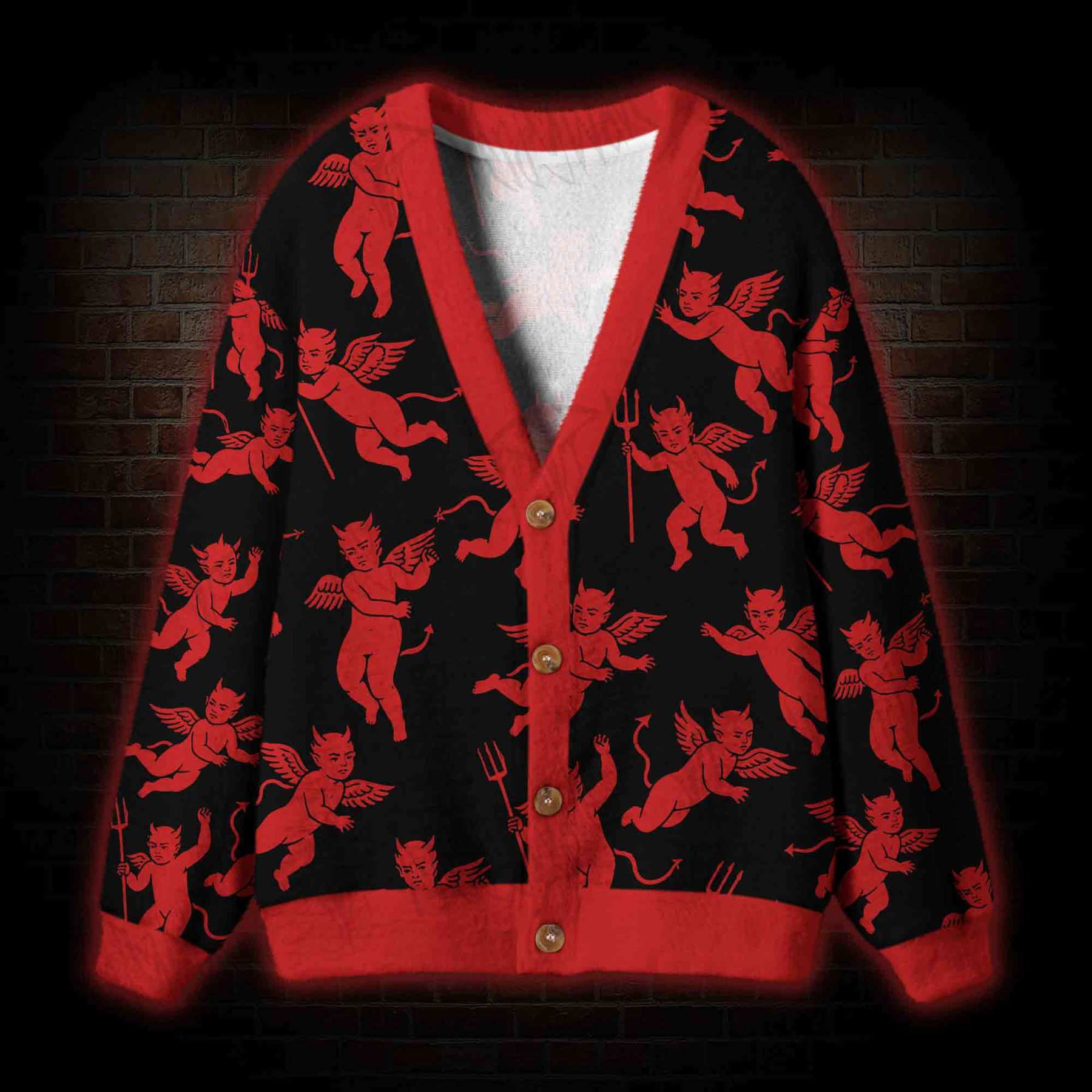 Goth Devil Cardigan Sweater