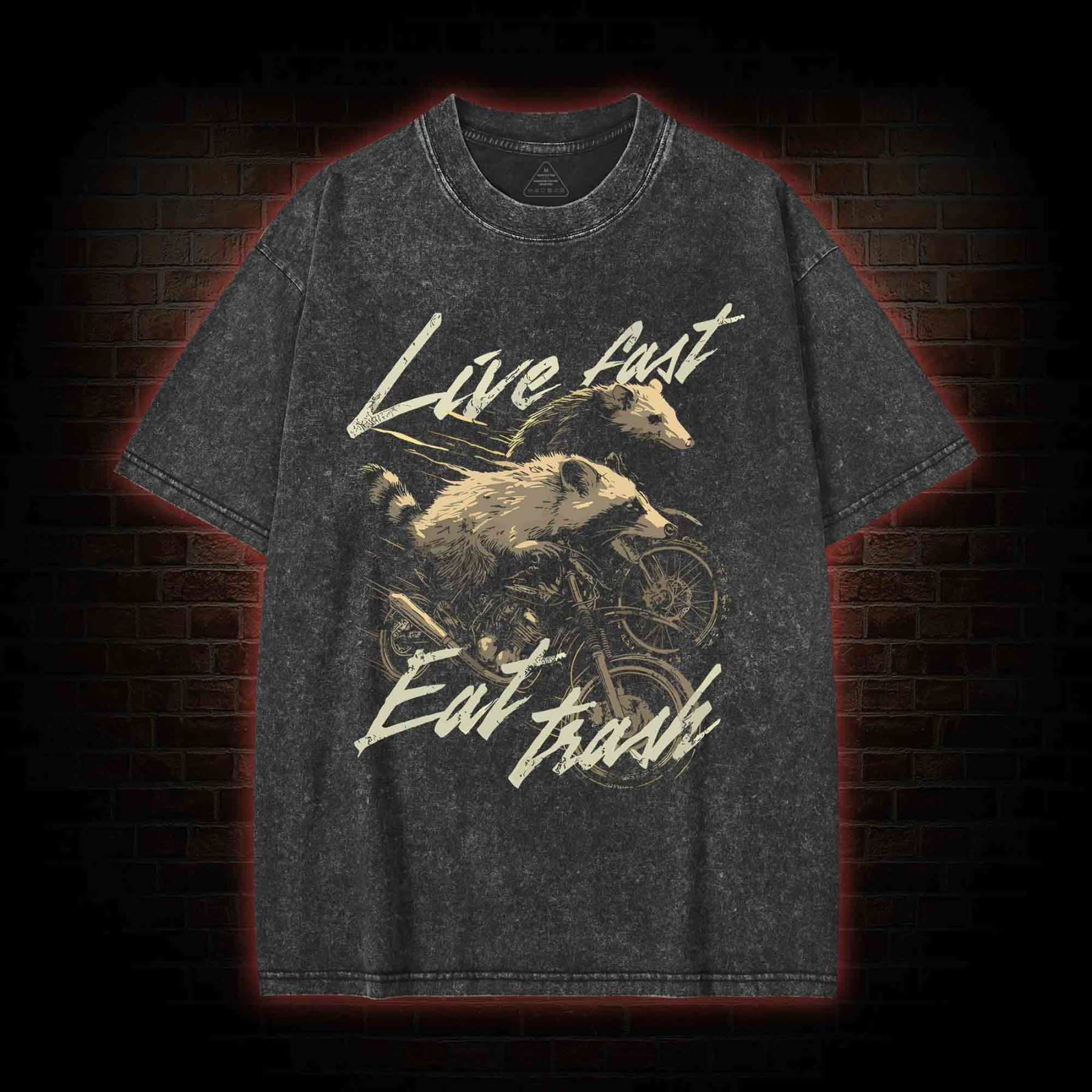 Live Fast Eat Trash Washed T-shirt