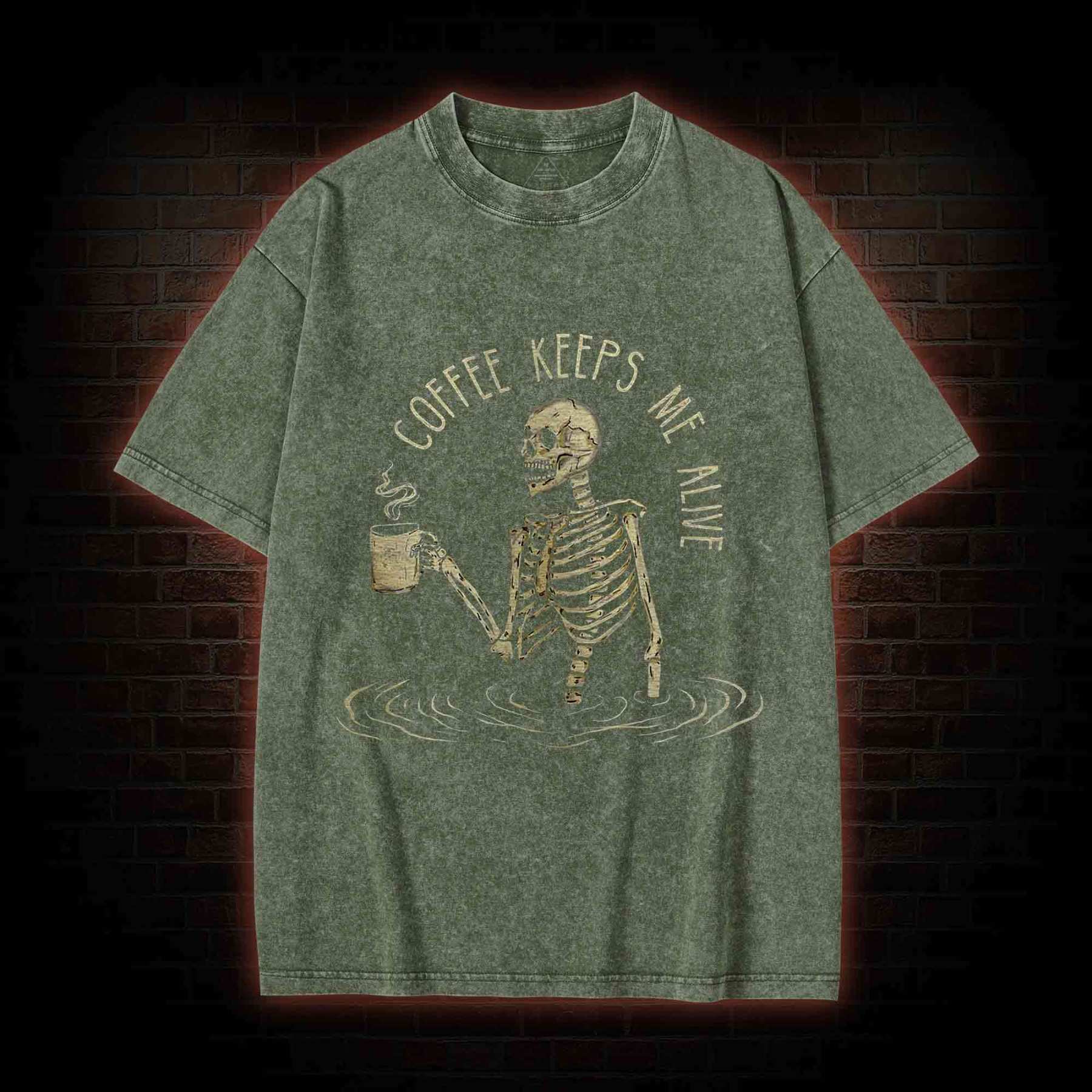 Coffee Keeps Me Alive Washed T-shirt