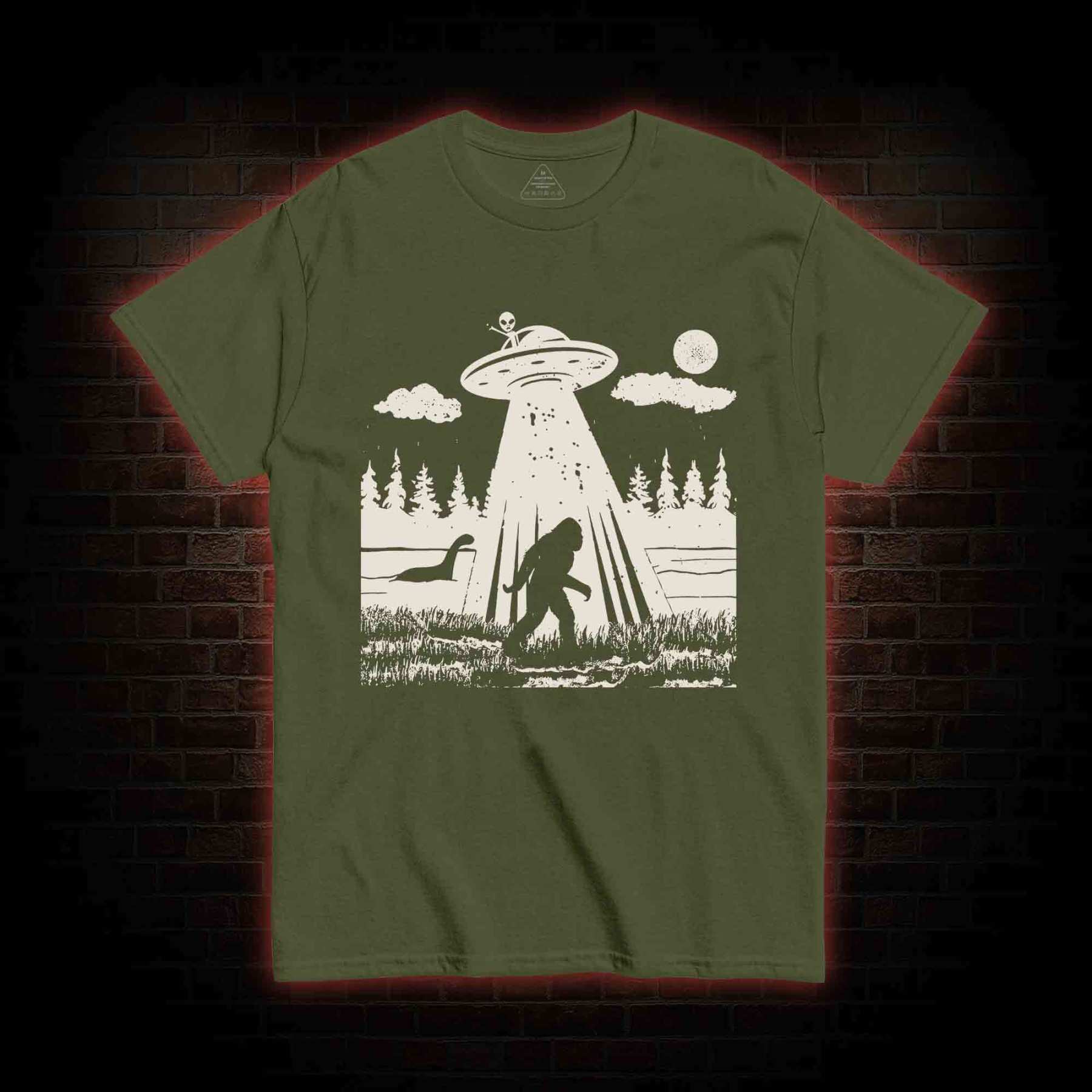 Bigfoot Sasquatch Alien UFO Loch Ness Monster T-shirt