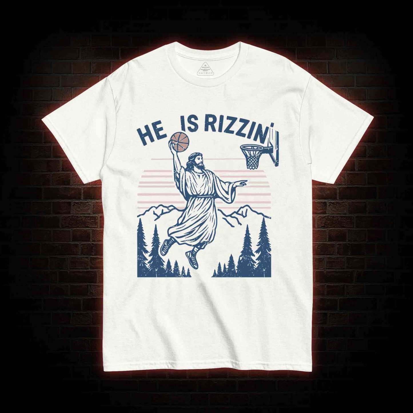 He Is Rizzin' Funny Jesus T-shirt