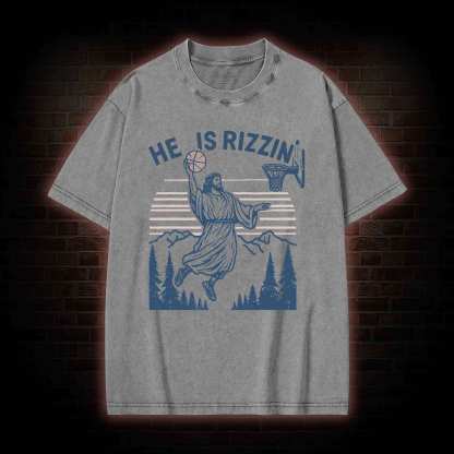 He Is Rizzin' Funny Jesus Washed T-shirt
