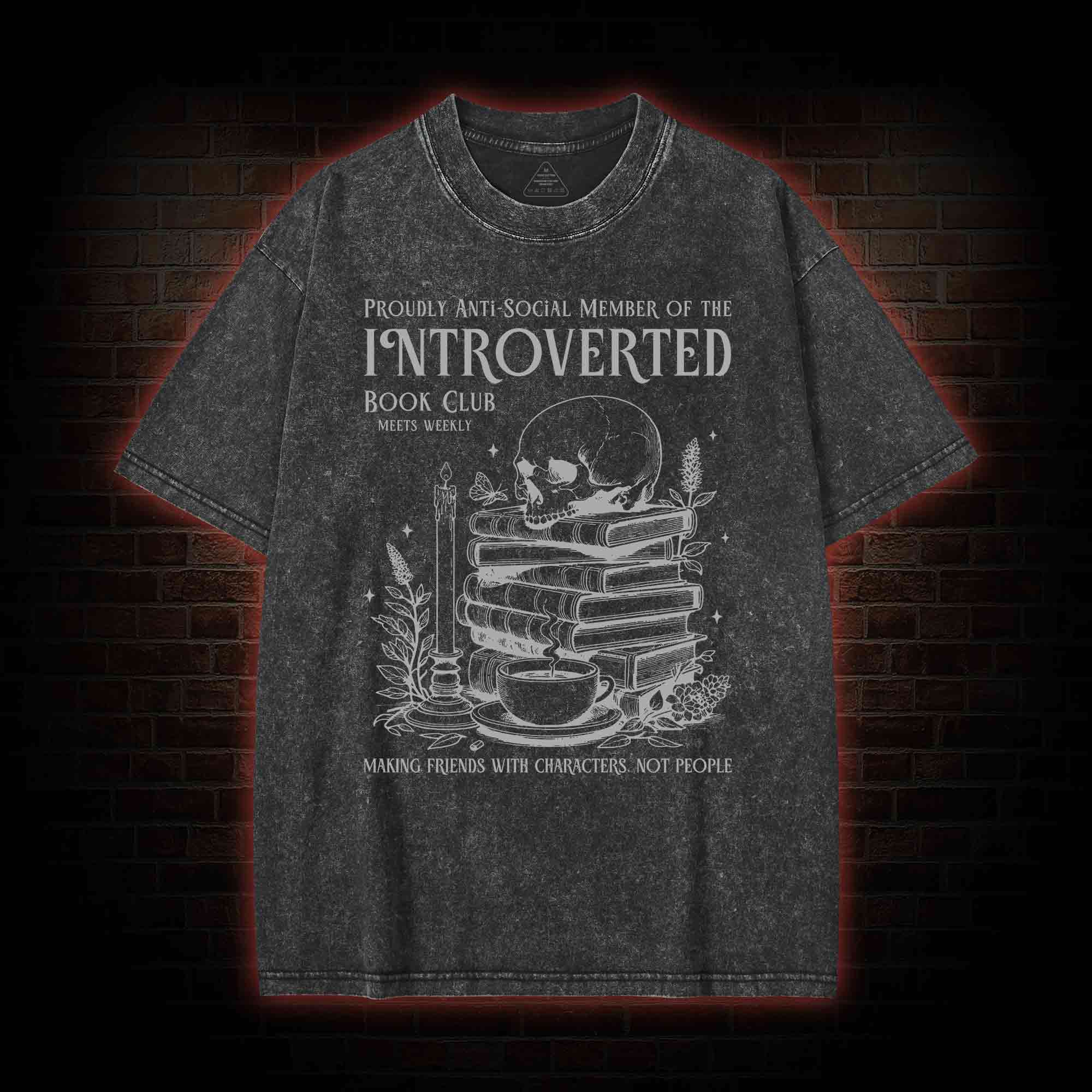 Introverted Book Club Washed T-shirt