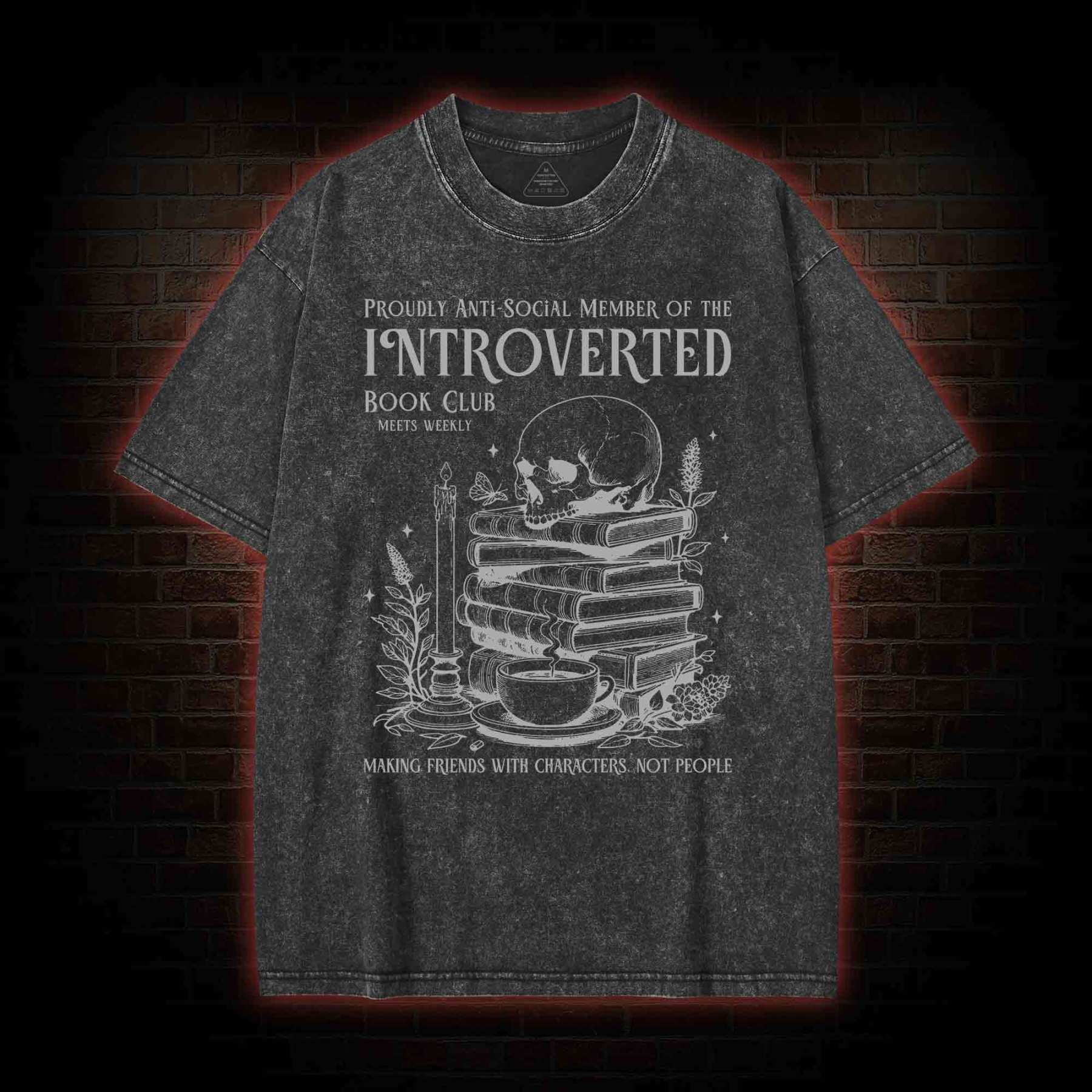 Introverted Book Club Washed T-shirt