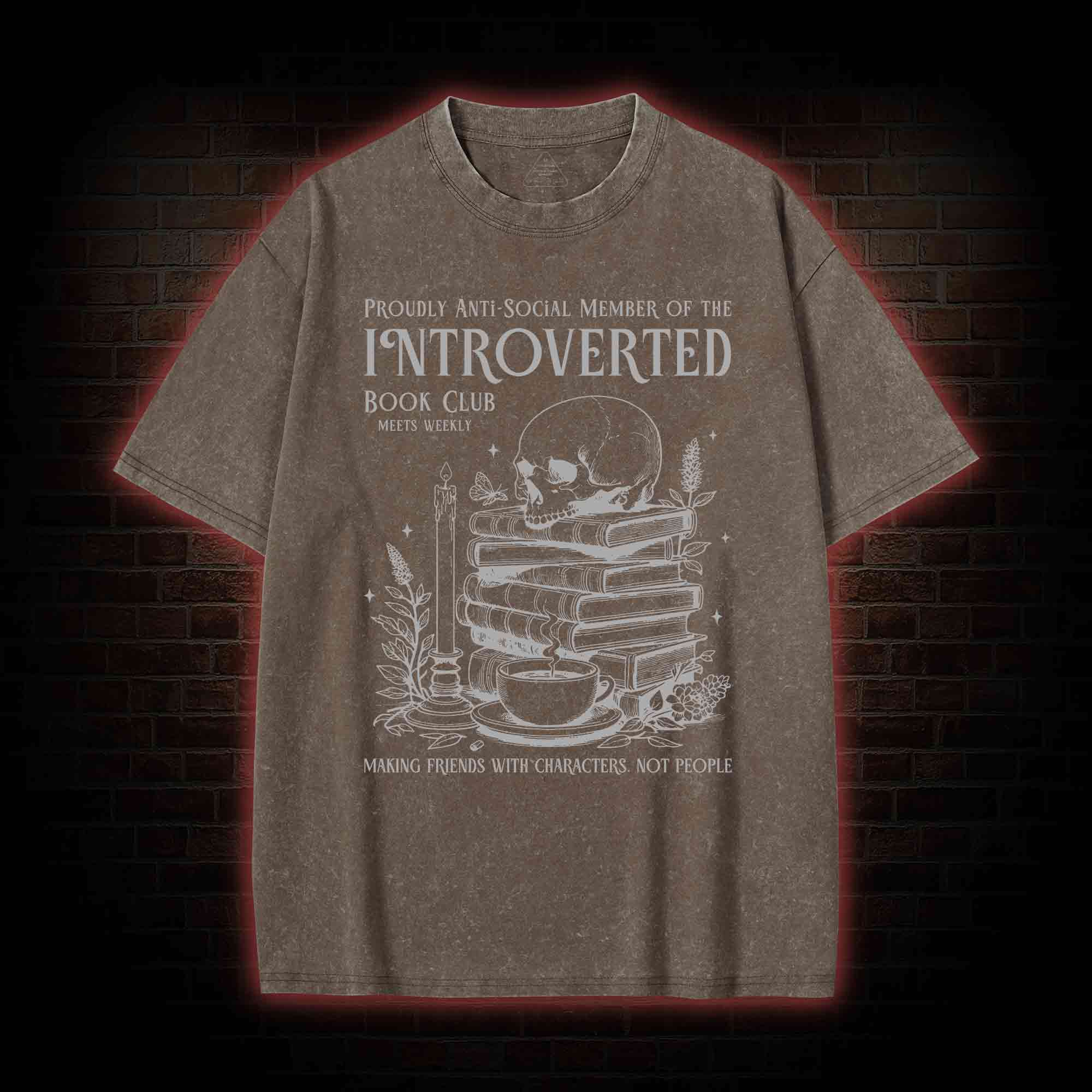 Introverted Book Club Washed T-shirt