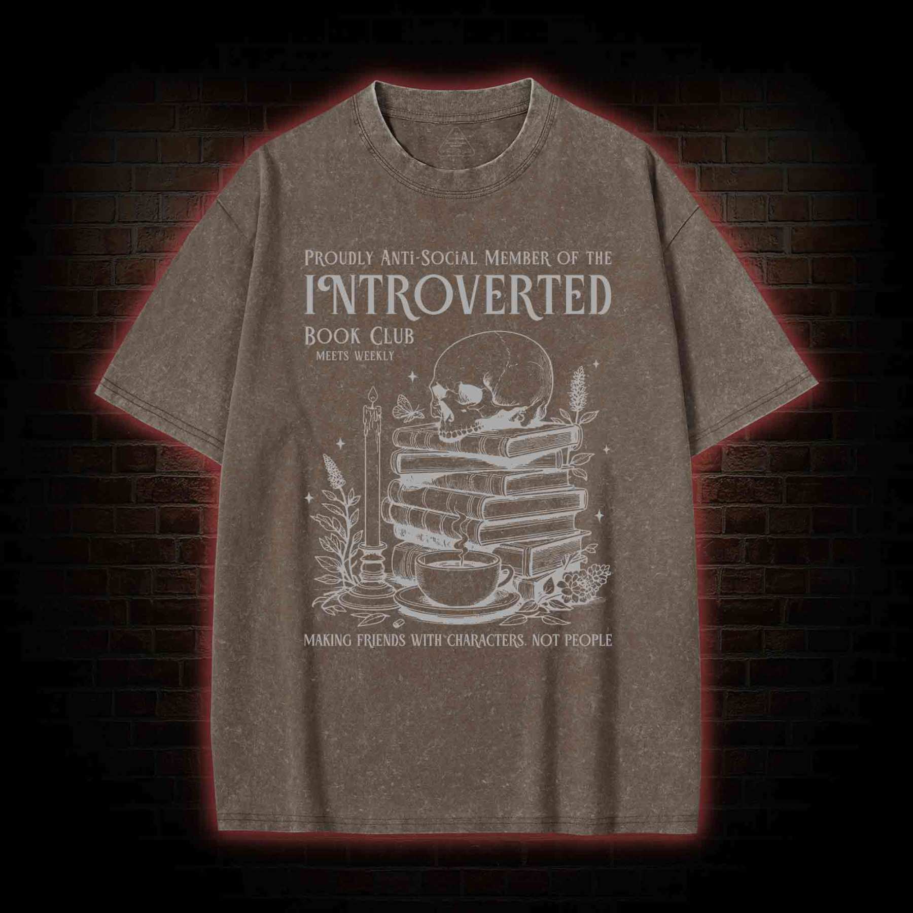 Introverted Book Club Washed T-shirt