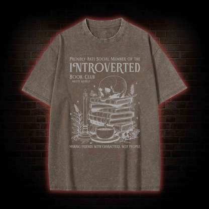 Introverted Book Club Washed T-shirt