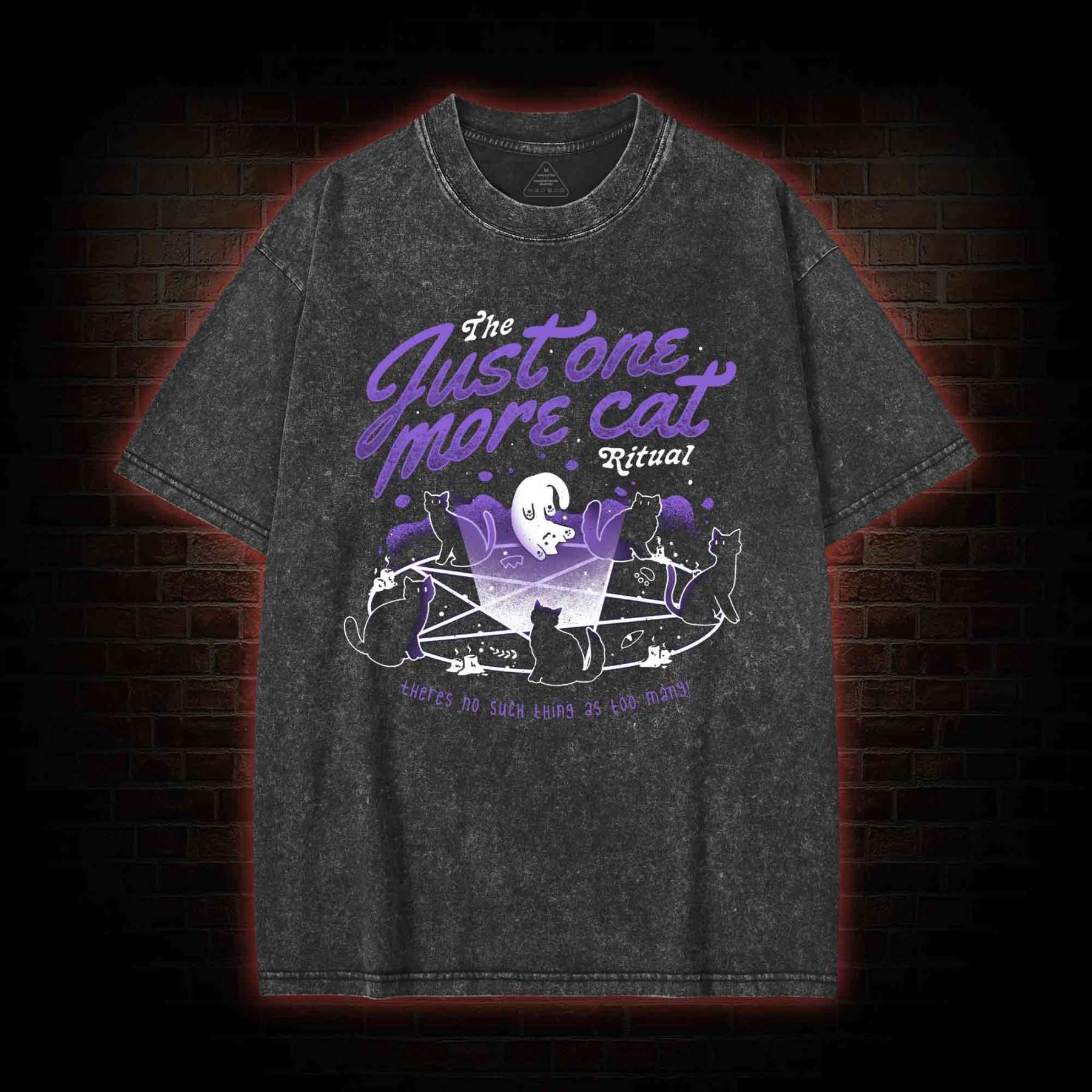 Just One More Cat Ritual Washed T-shirt