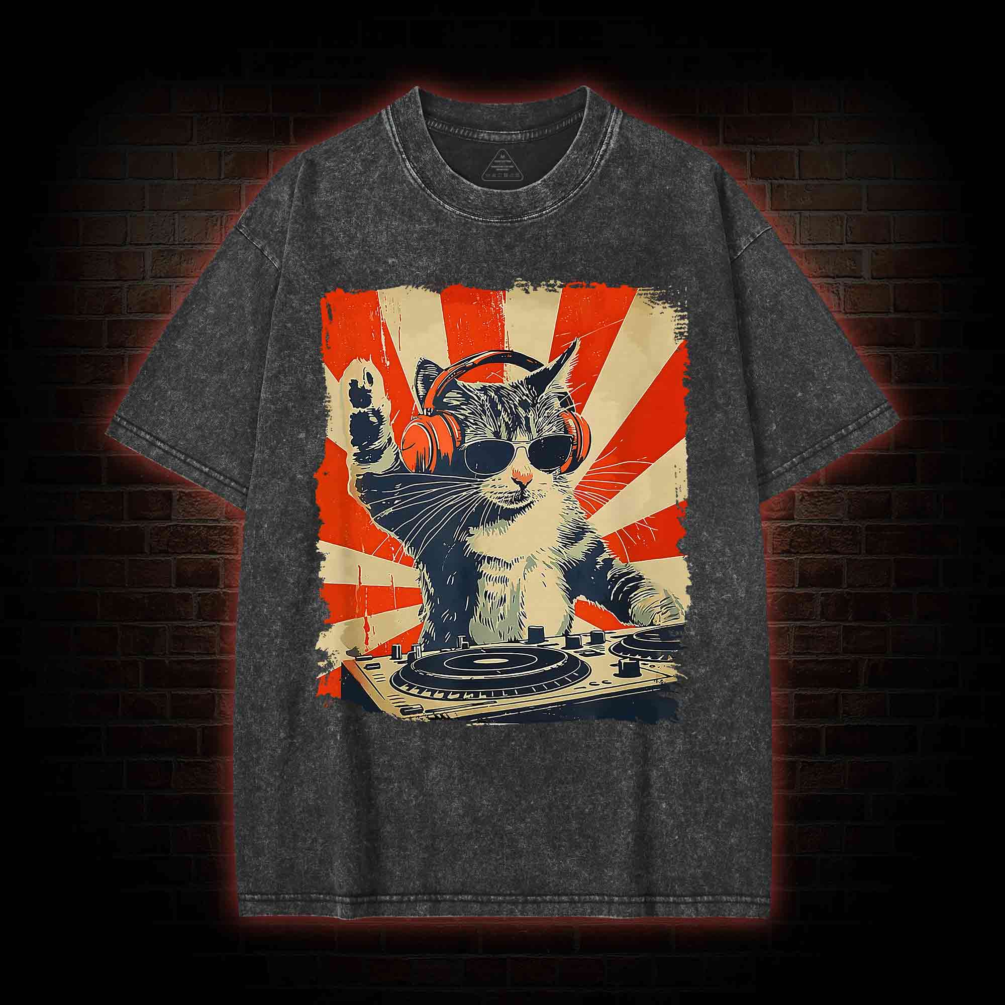 Dj Cat Washed T-shirt