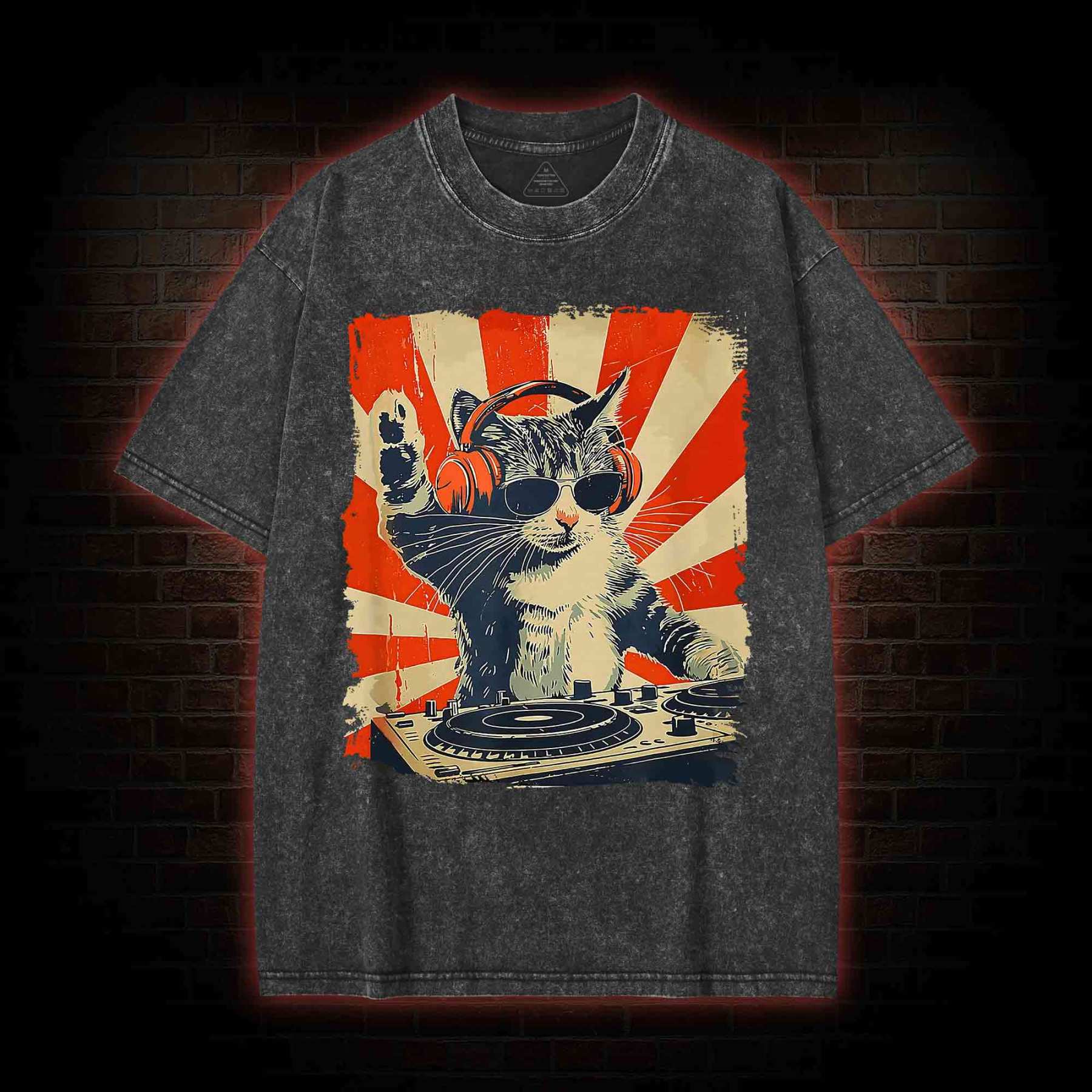 Dj Cat Washed T-shirt